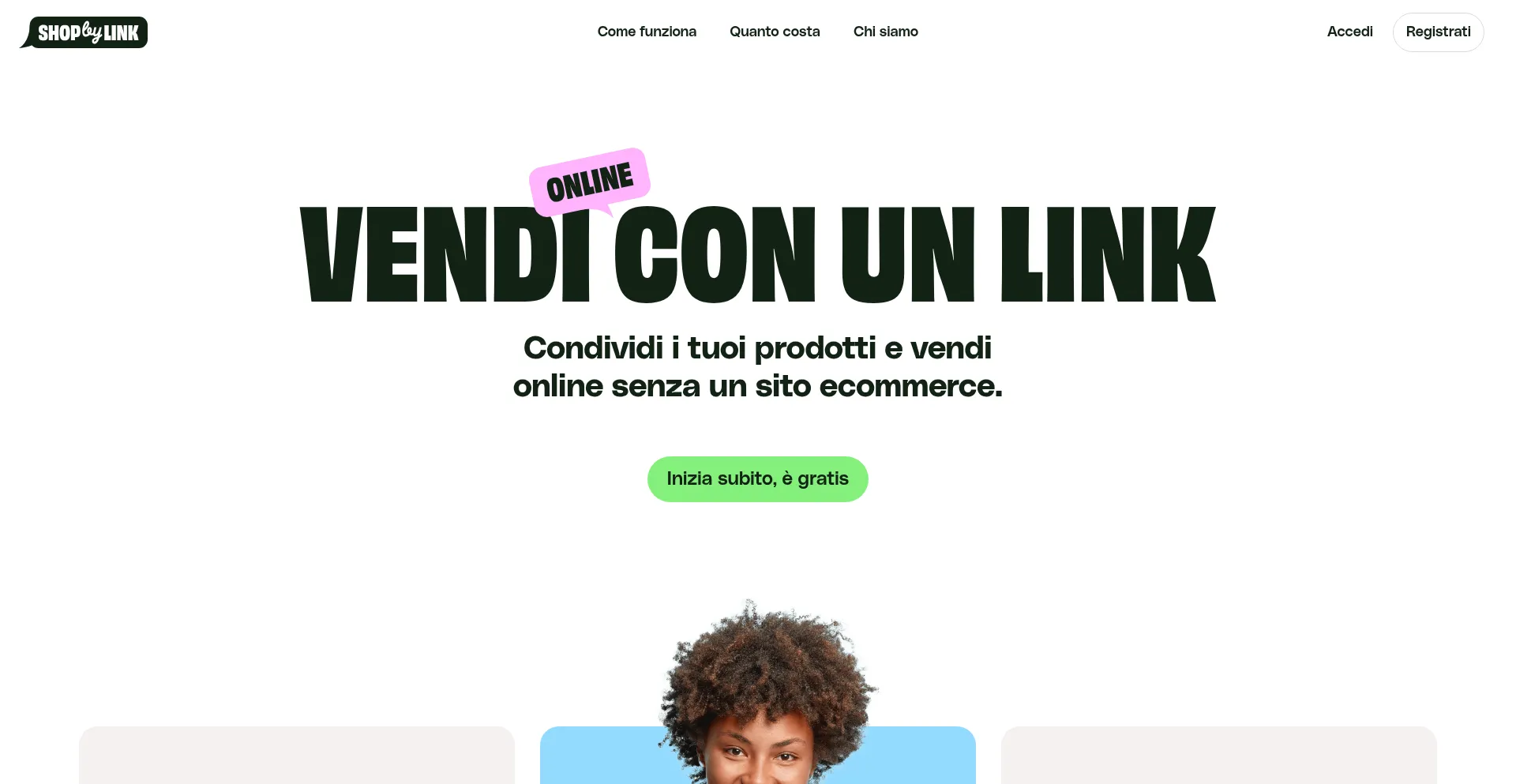 Website screenshot of Shopbylink.com