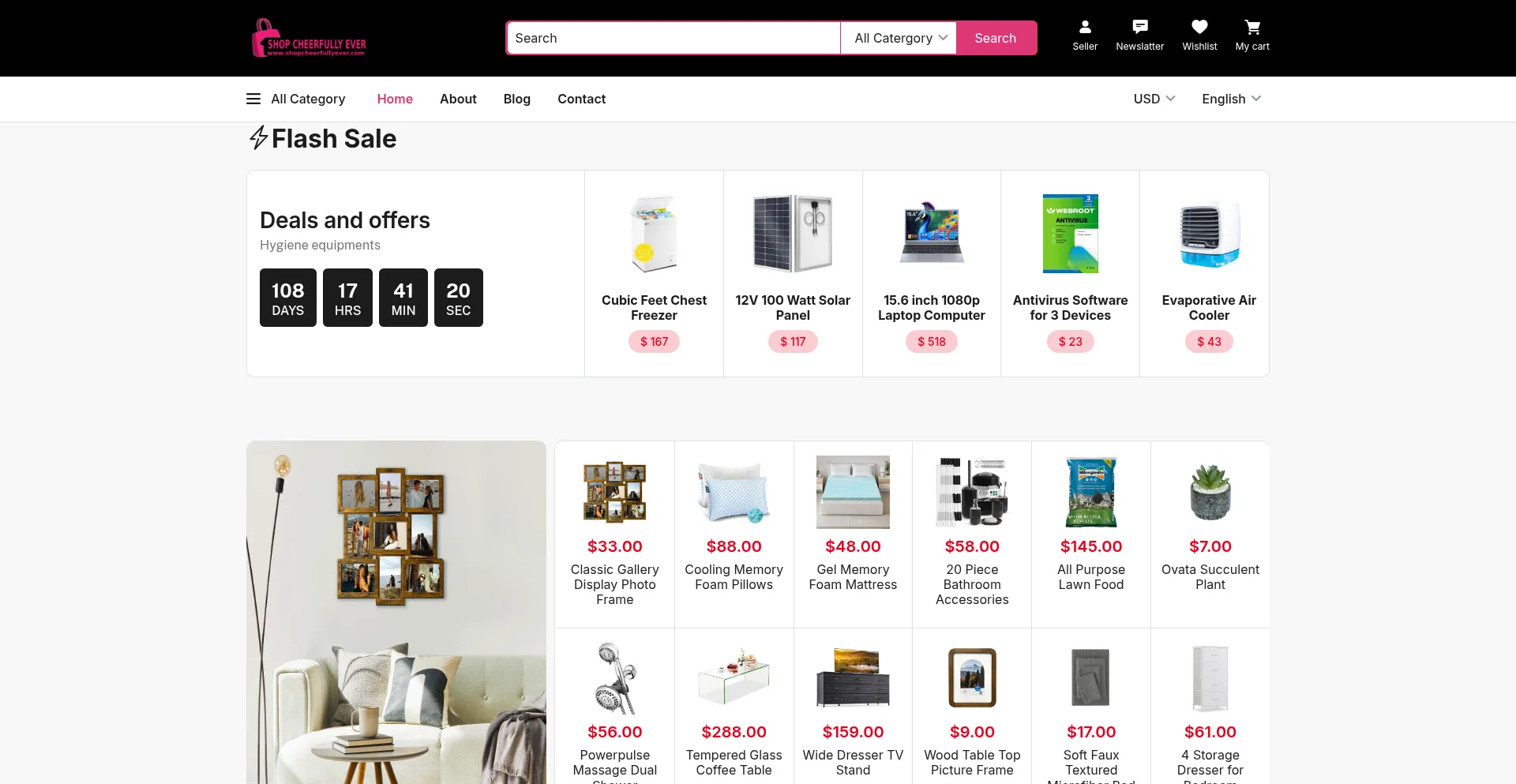 Website screenshot of Shopcheerfullyever.com