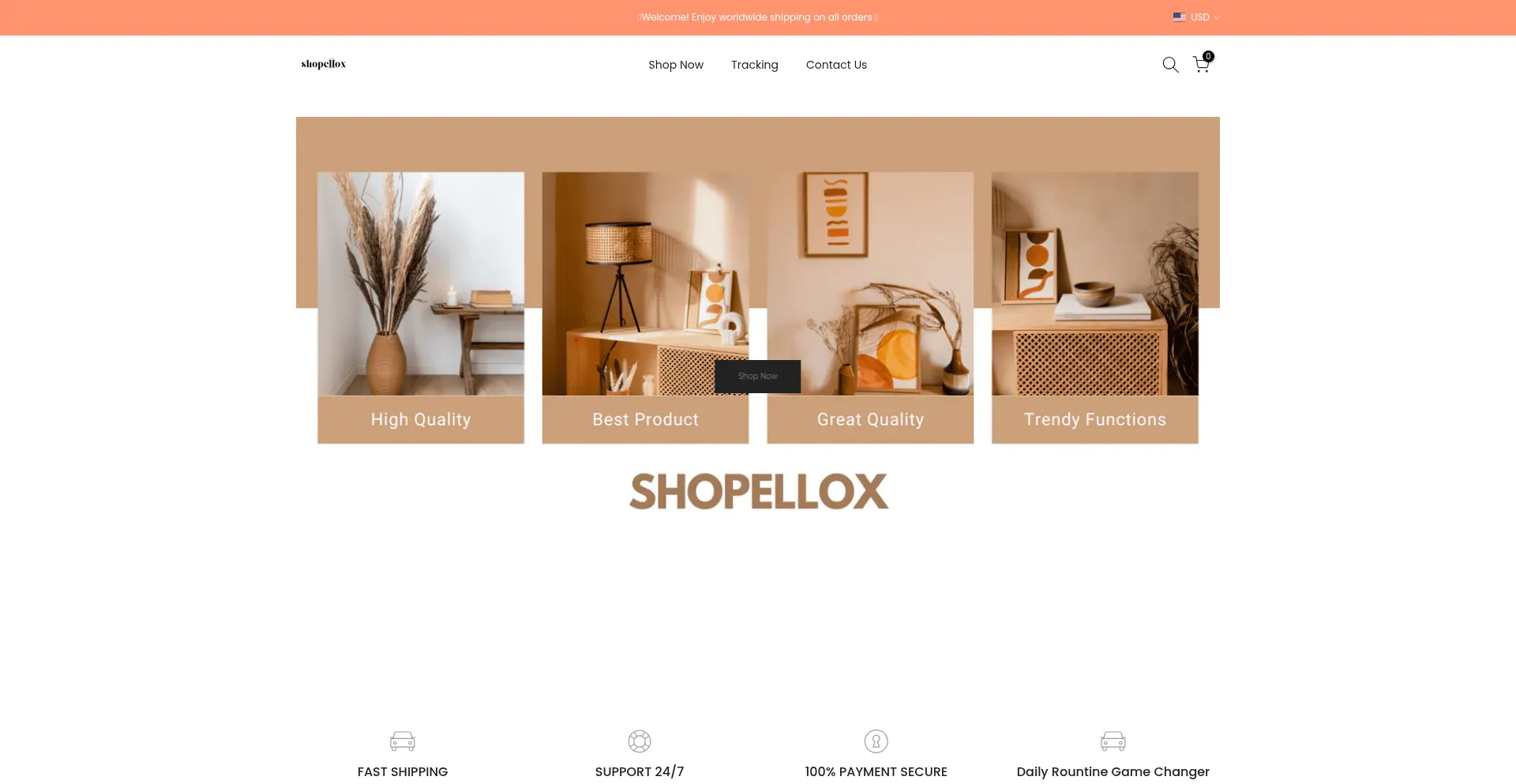 Website screenshot of Shopellox.com