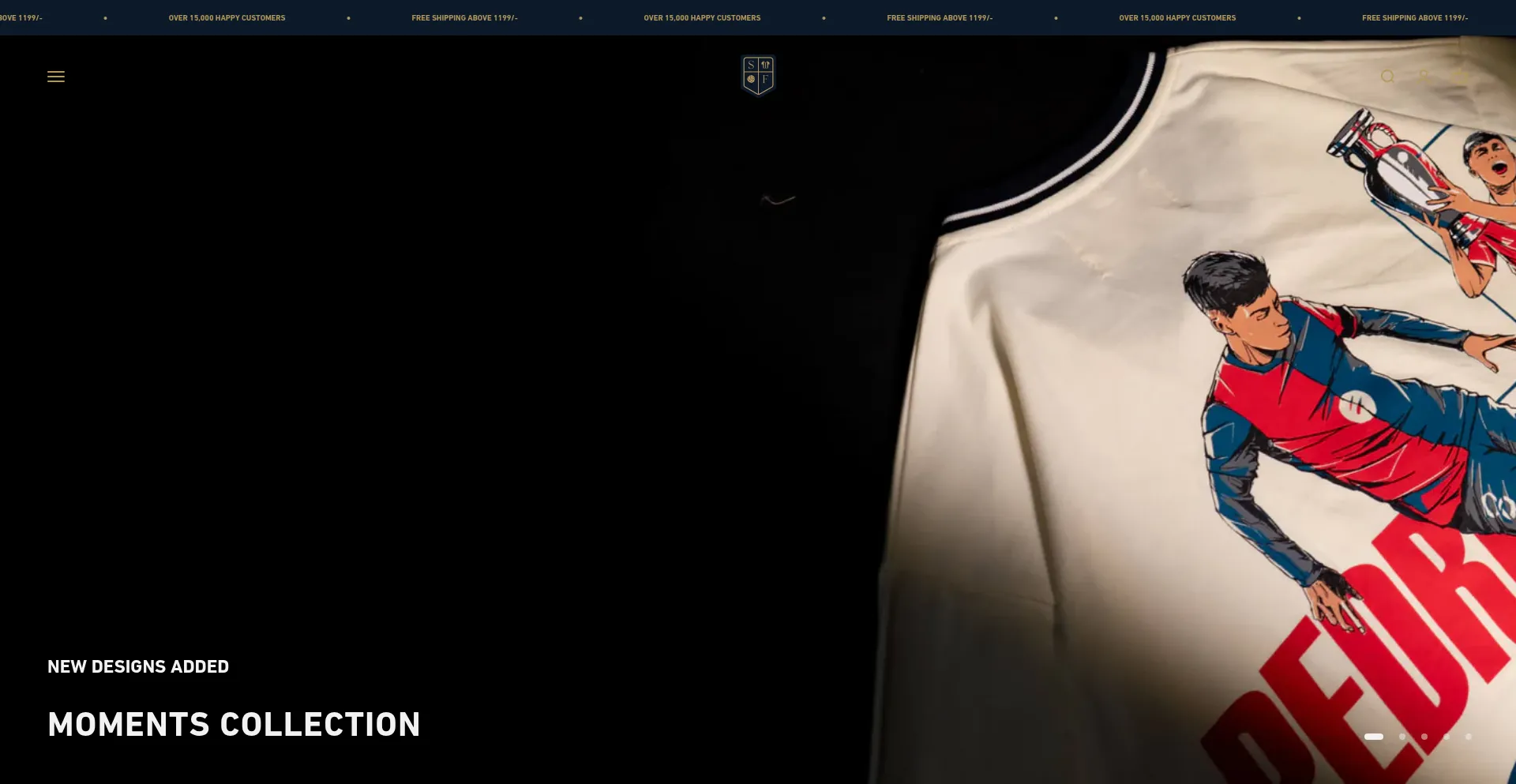 Website screenshot of Shopfootball.in