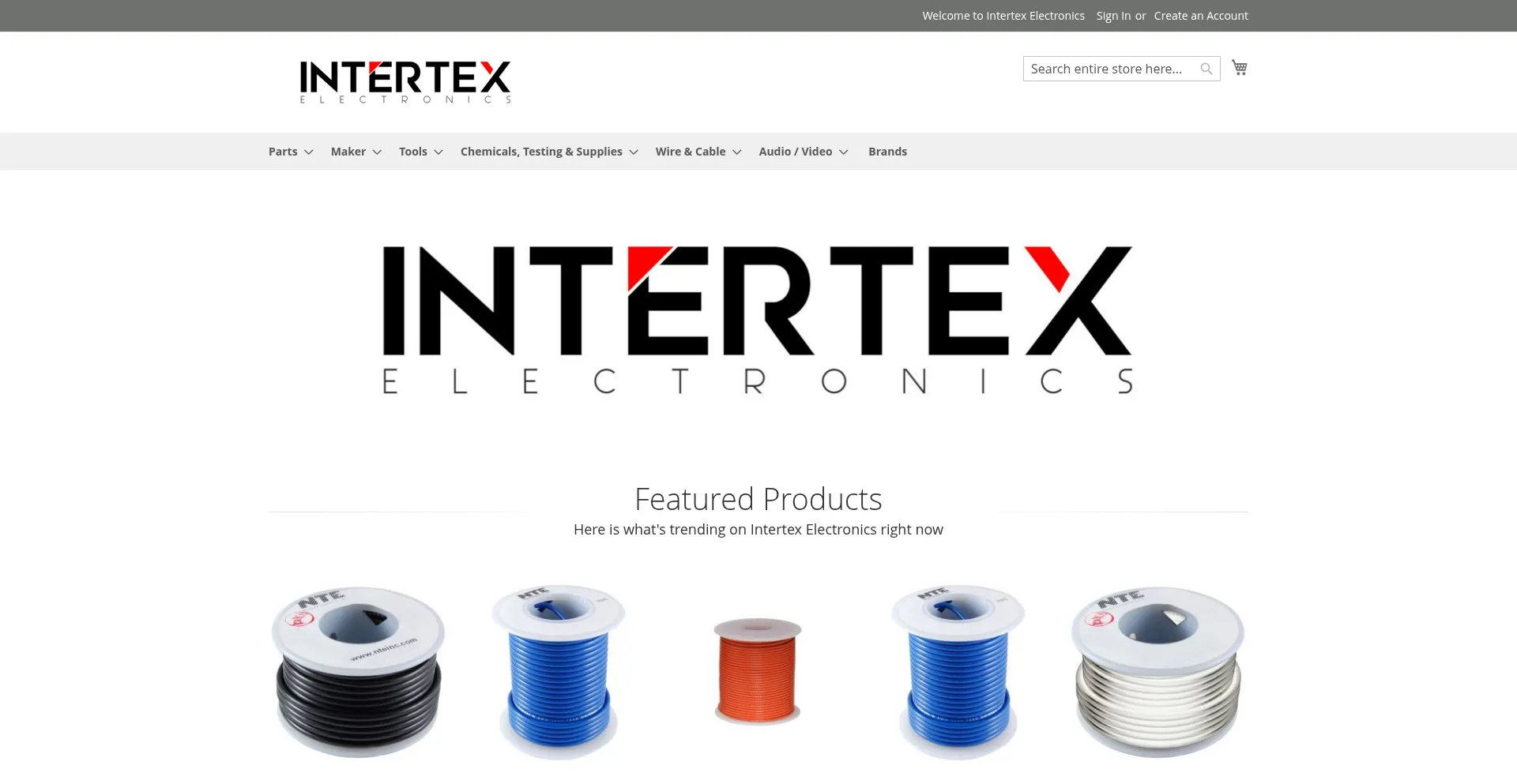 Website screenshot of Shopintertex.com