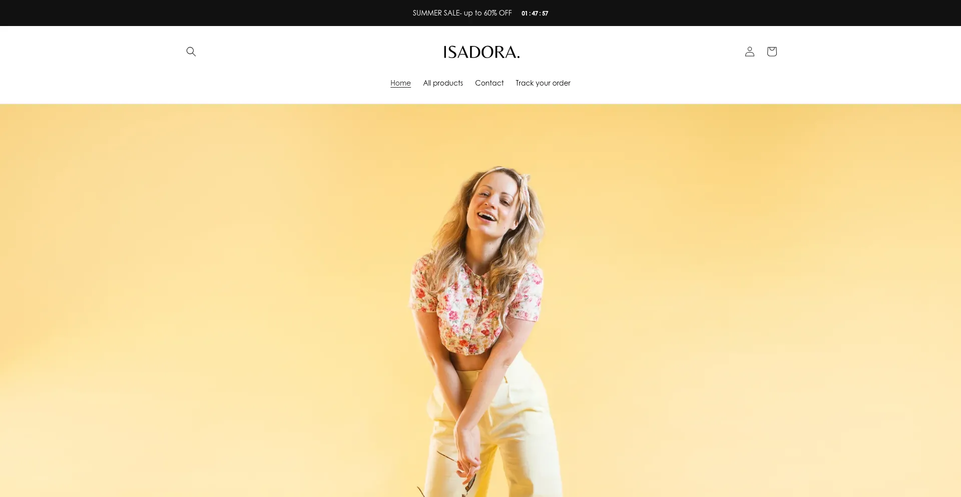 Website screenshot of Shopisadora.com