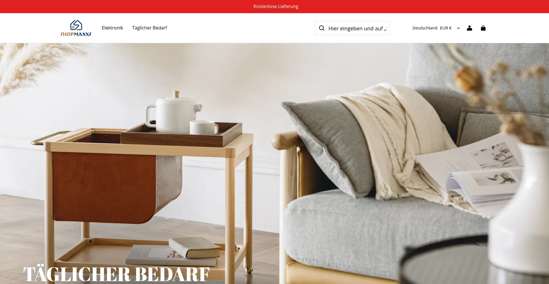 Website screenshot of Shopmaxxs.com