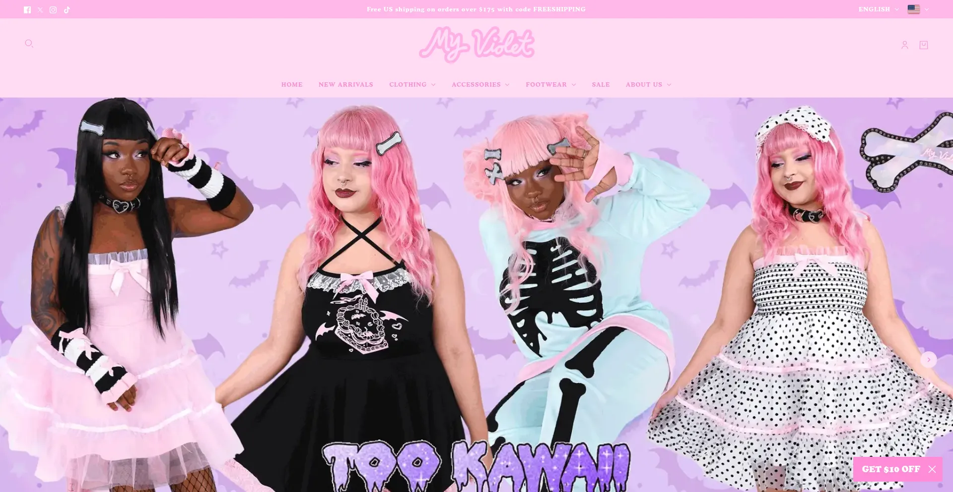 Website screenshot of Shopmyviolet.com