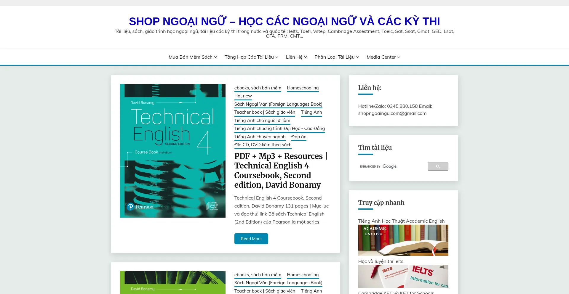 Website screenshot of Shopngoaingu.com