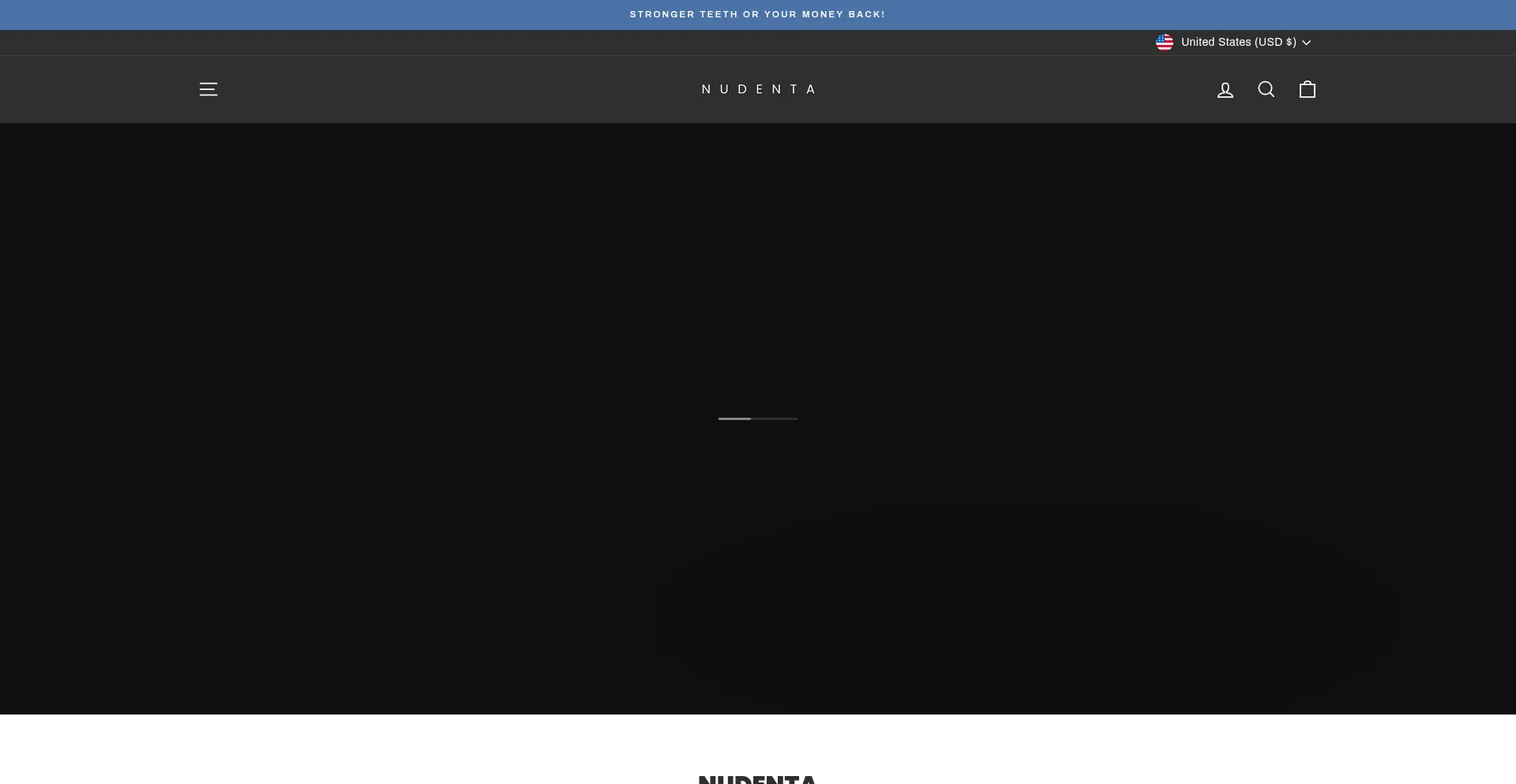 Website screenshot of Shopnudenta.com