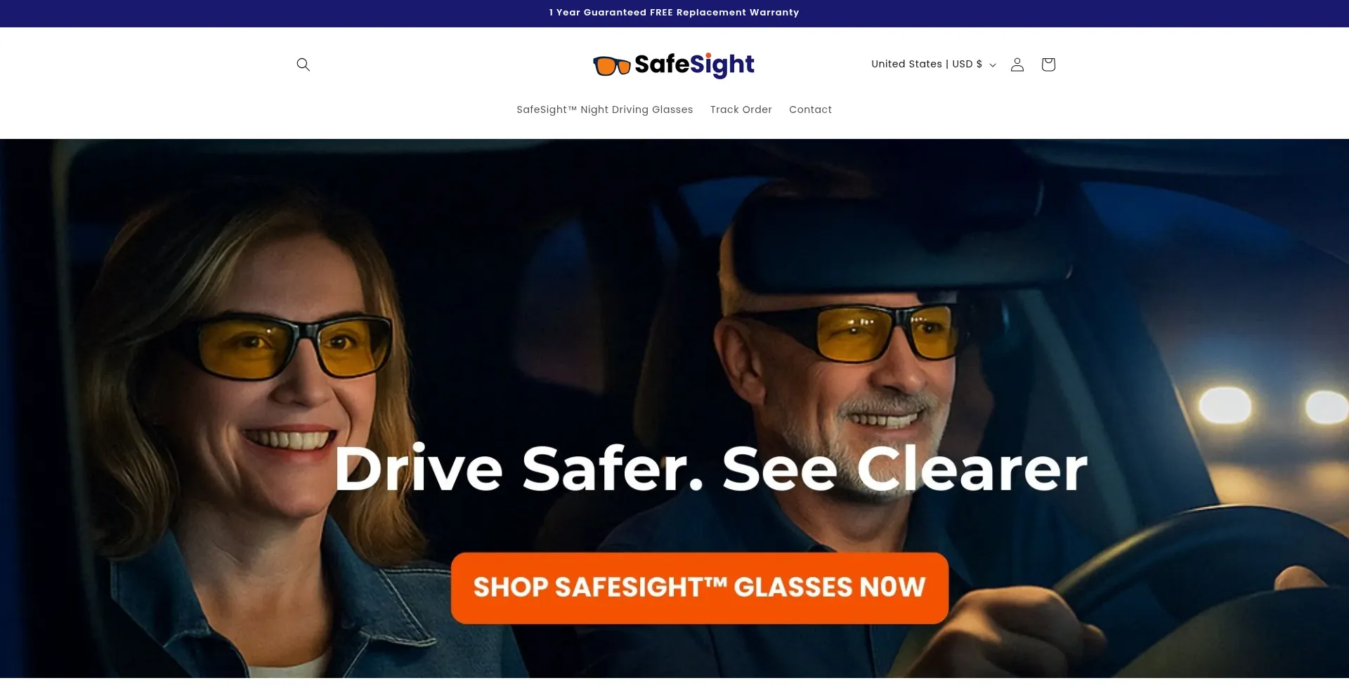 Website screenshot of Shopsafesight.com