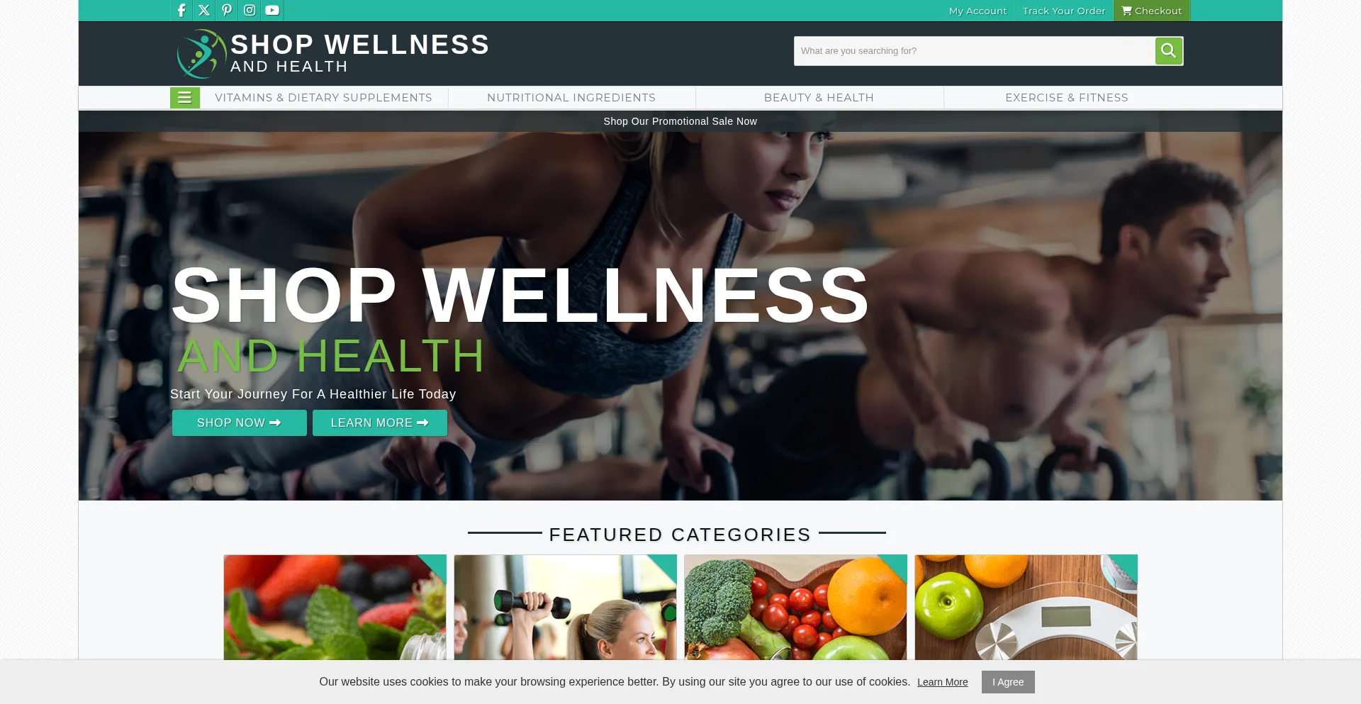 Website screenshot of Shopwellnessandhealth.com