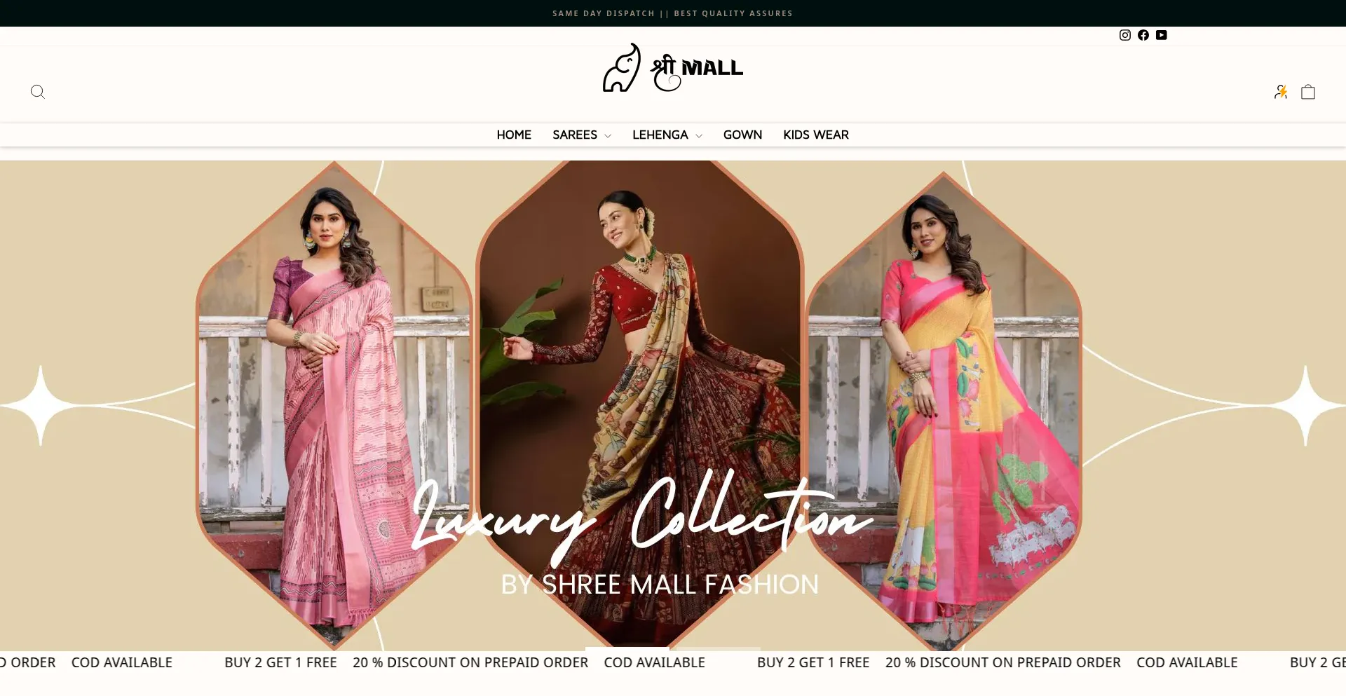 Website screenshot of Shreemall.com