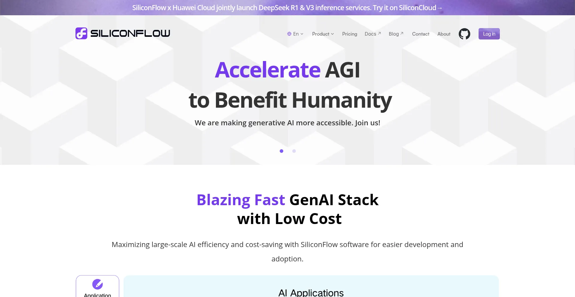 Website screenshot of Siliconflow.cn