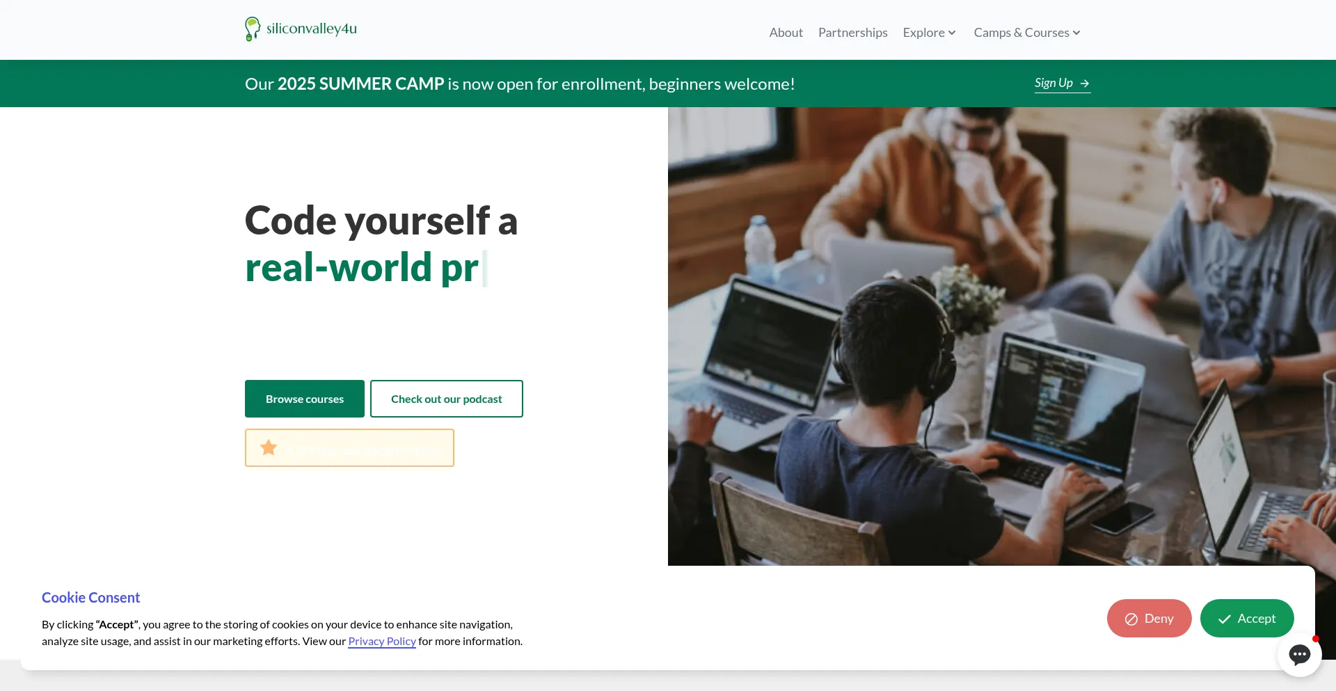 Website screenshot of Siliconvalley4u.com