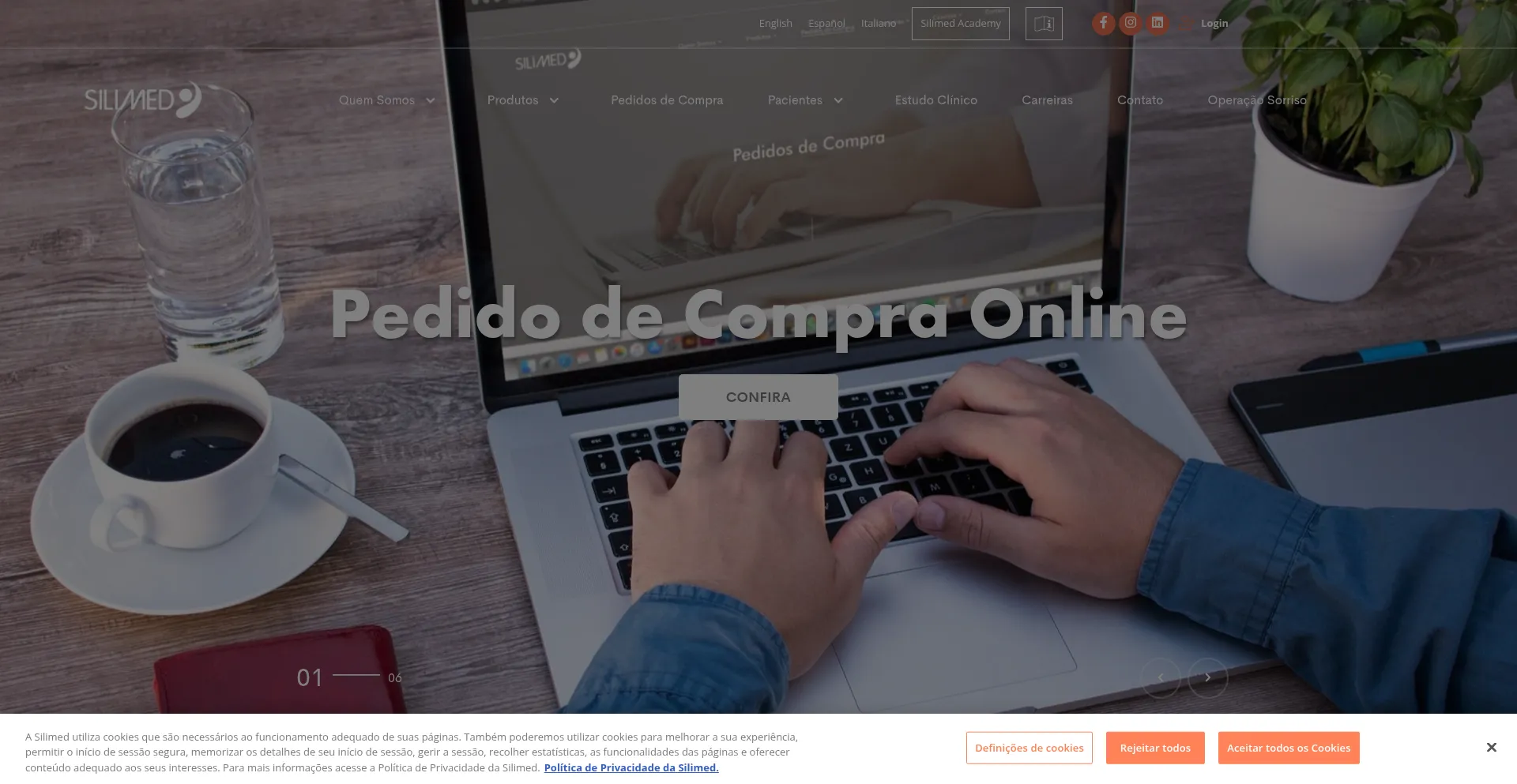 Website screenshot of Silimed.com