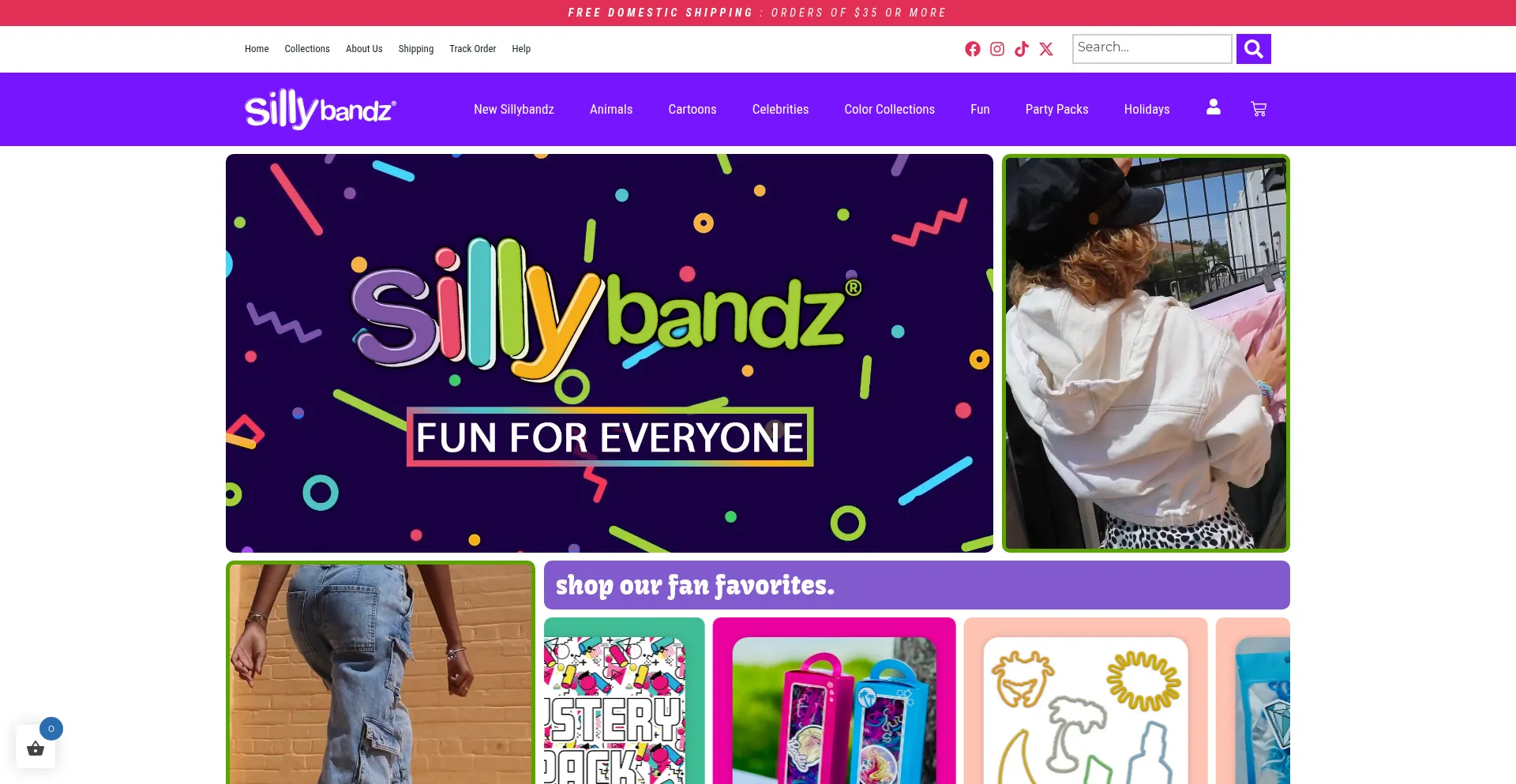 Website screenshot of Sillybandzonline.com