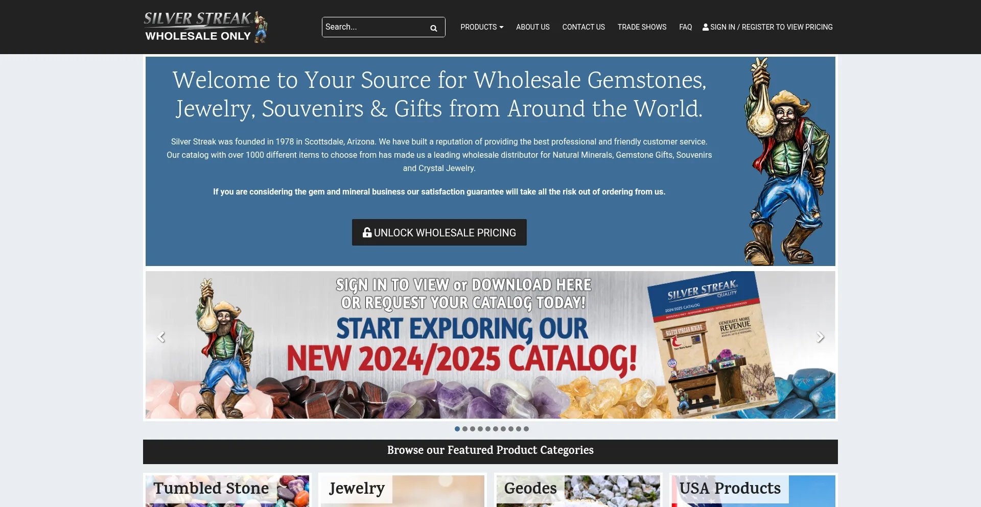 Website screenshot of Silverstreaks.com