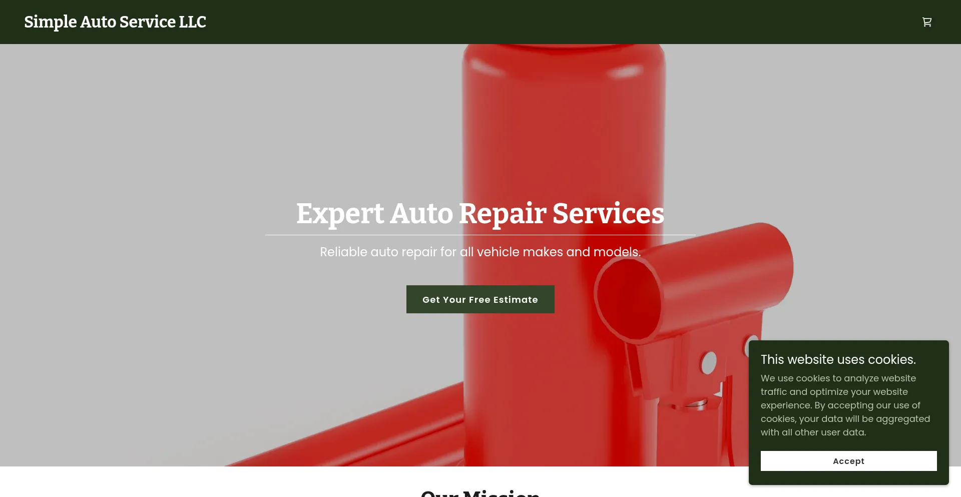 Website screenshot of Simpleautoservicellc.com