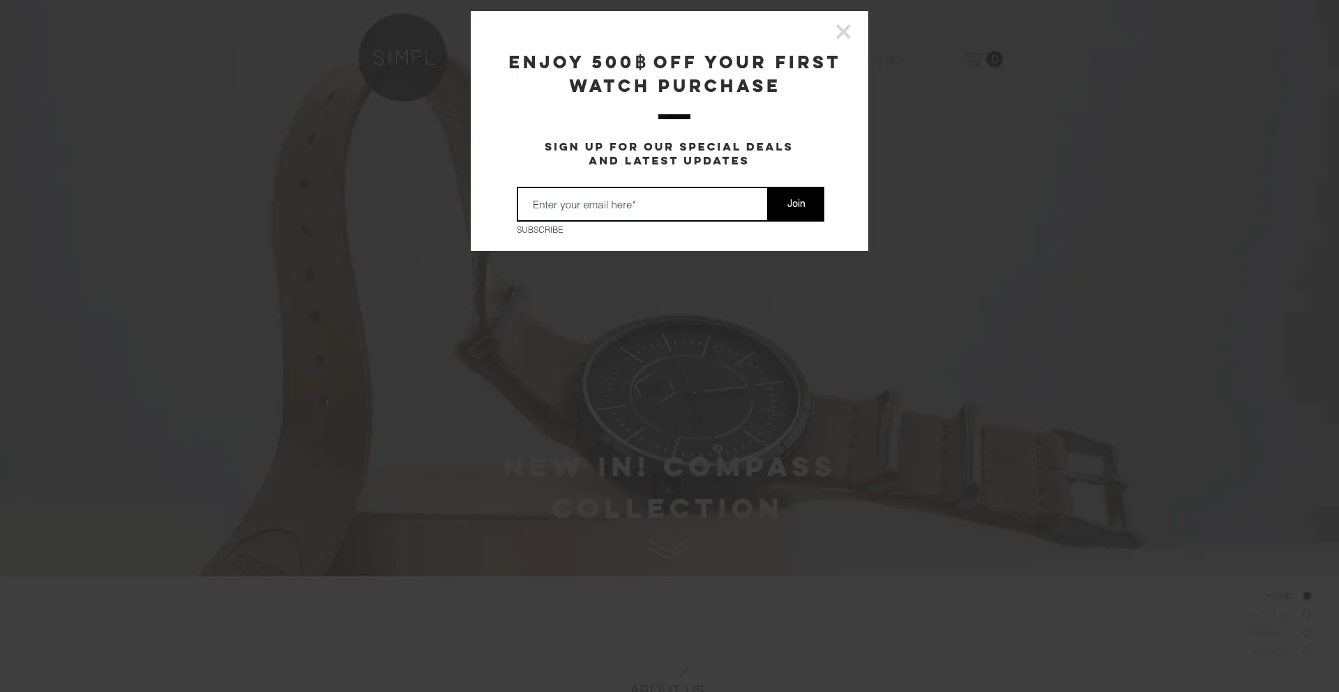 Website screenshot of Simplwatch.com