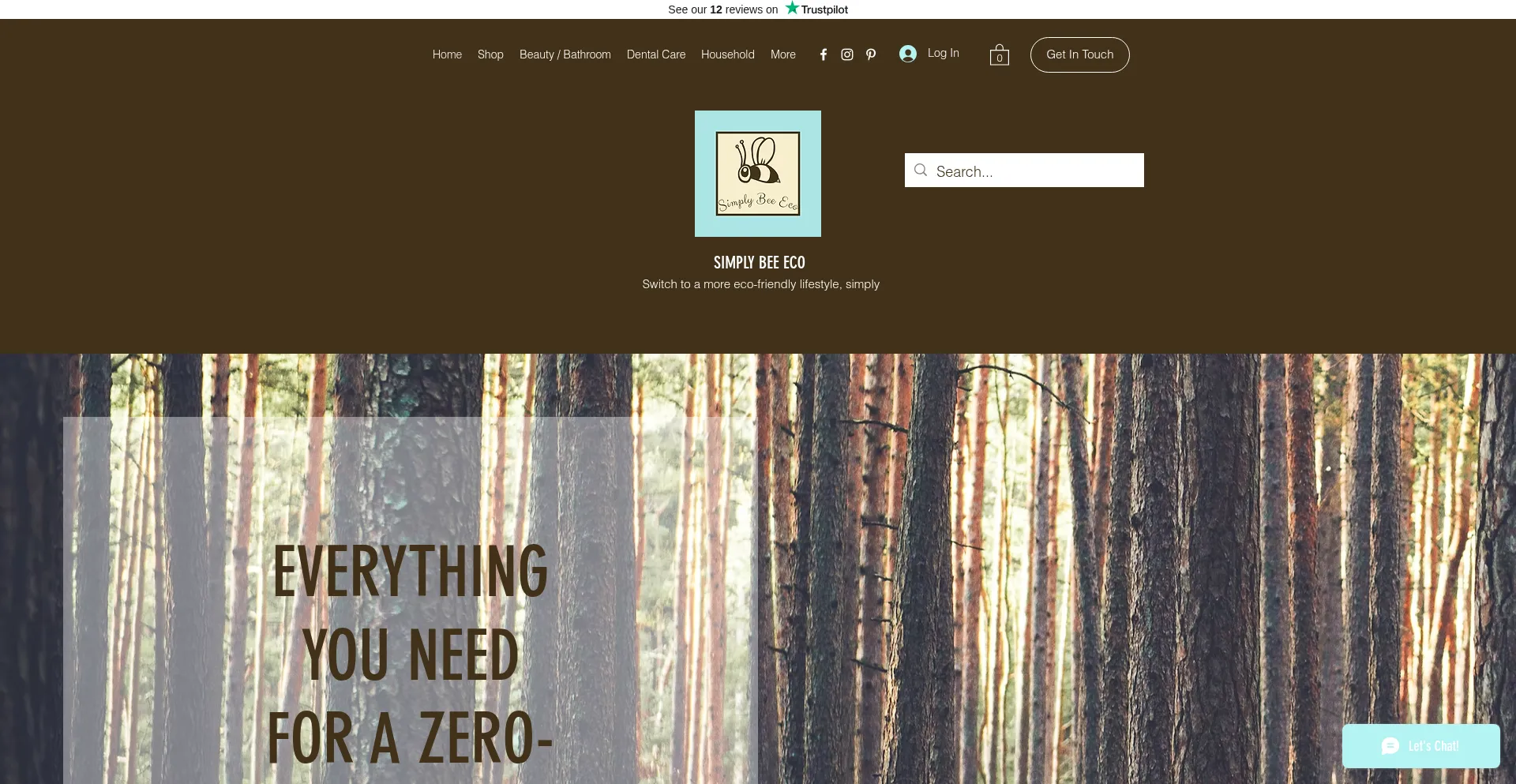 Website screenshot of Simplybeeeco.co.uk