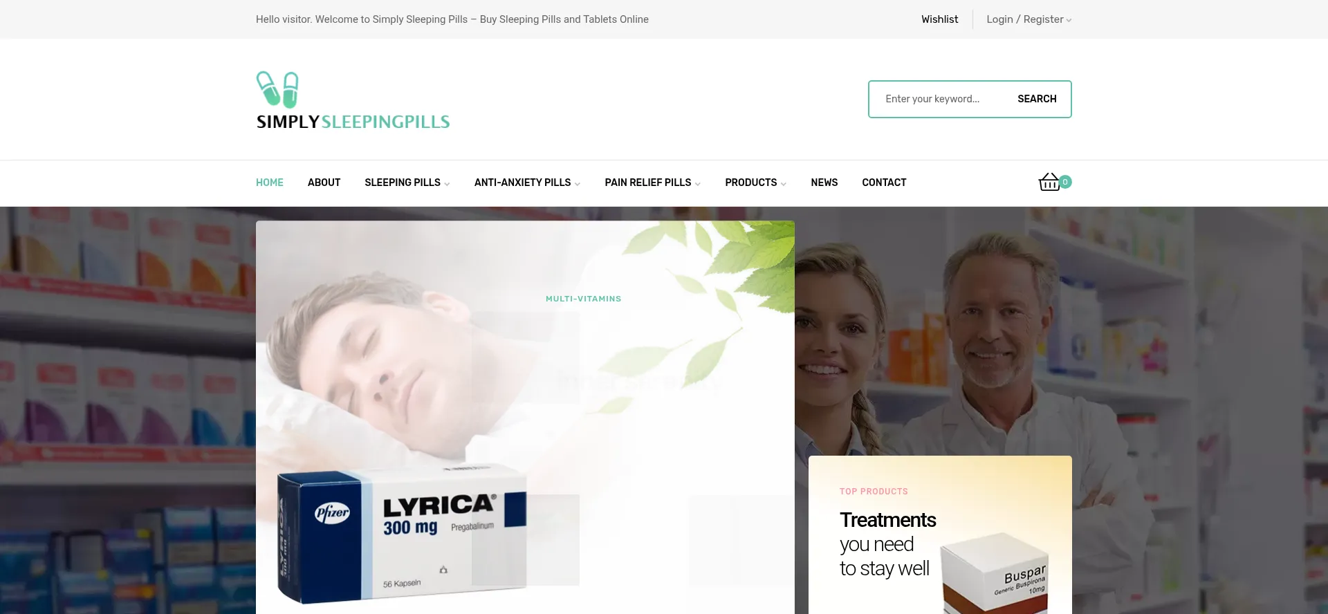 Website screenshot of Simplysleepingpills.com