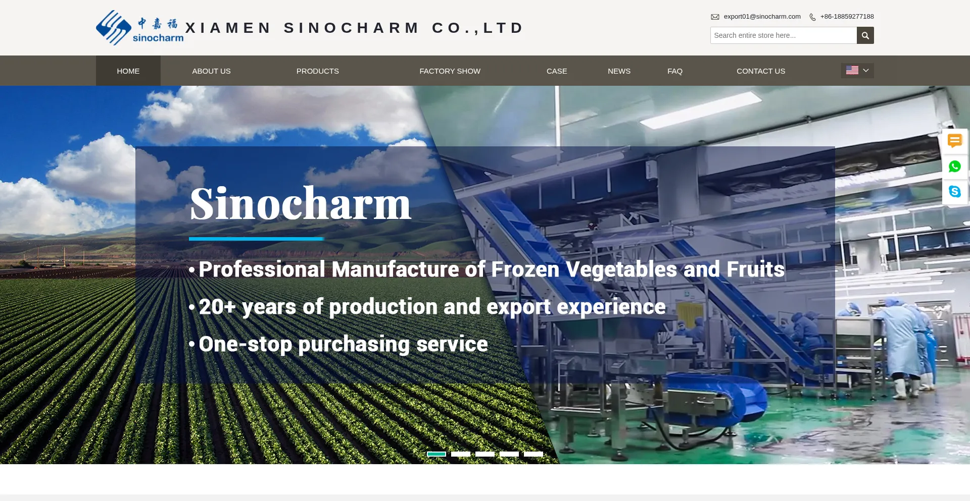 Sinocharm.com Screenshot
