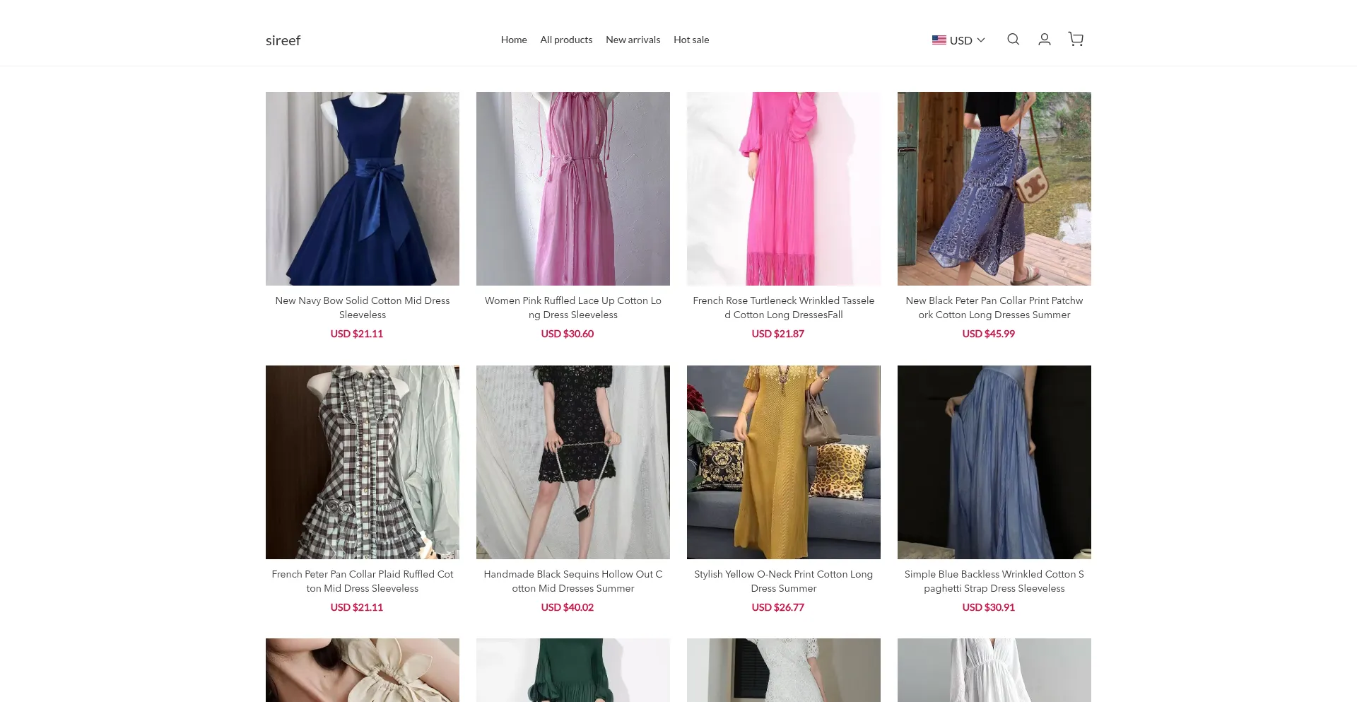 Website screenshot of Sireef.com