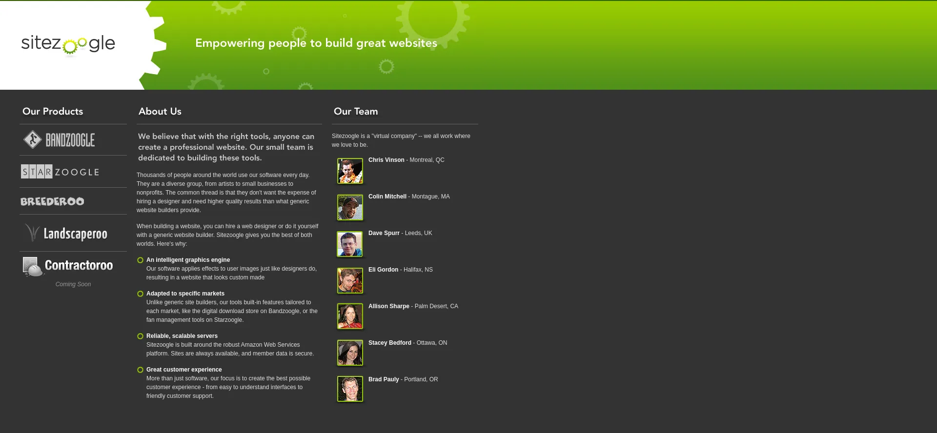 Website screenshot of Sitezoogle.com