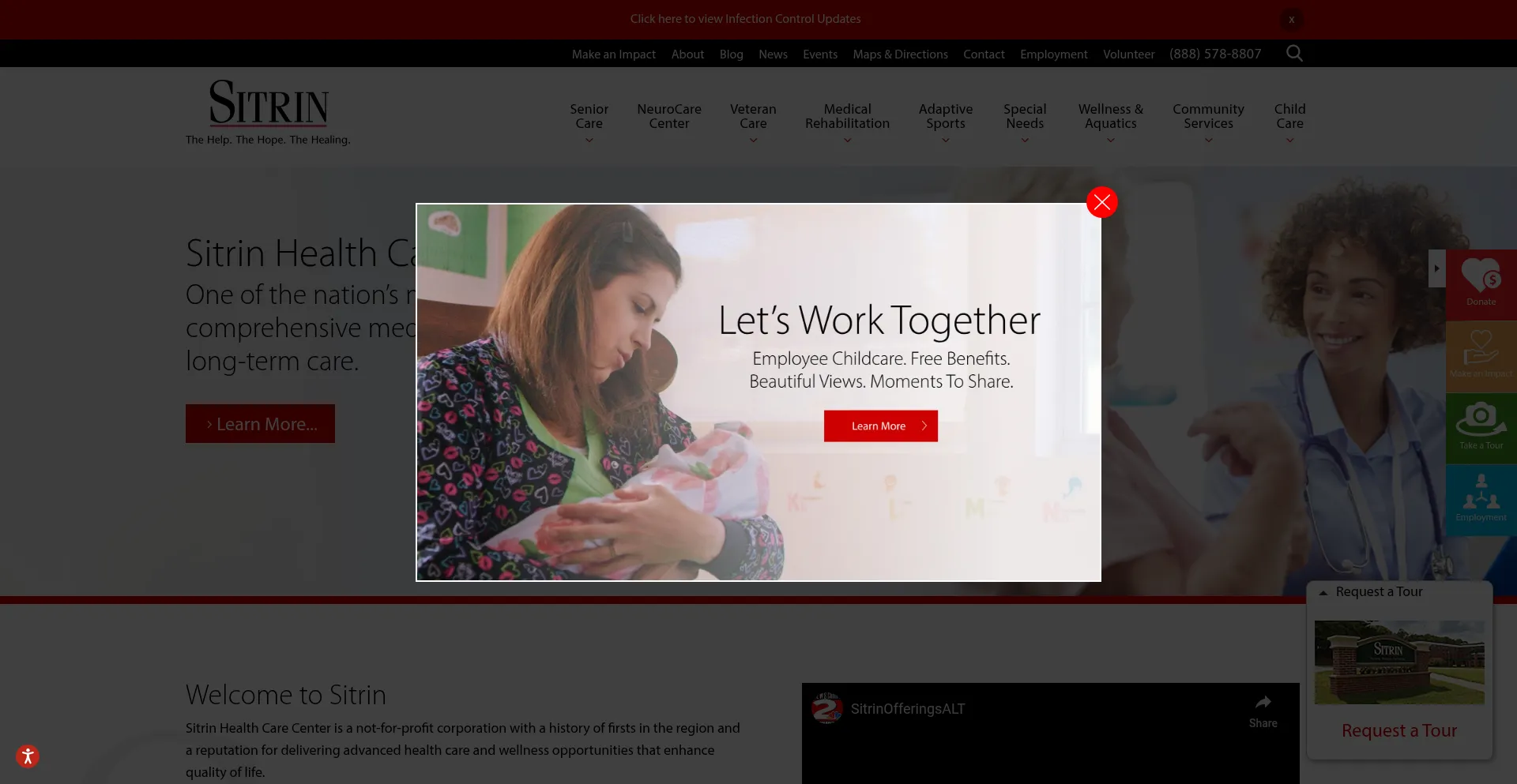 Website screenshot of Sitrin.com