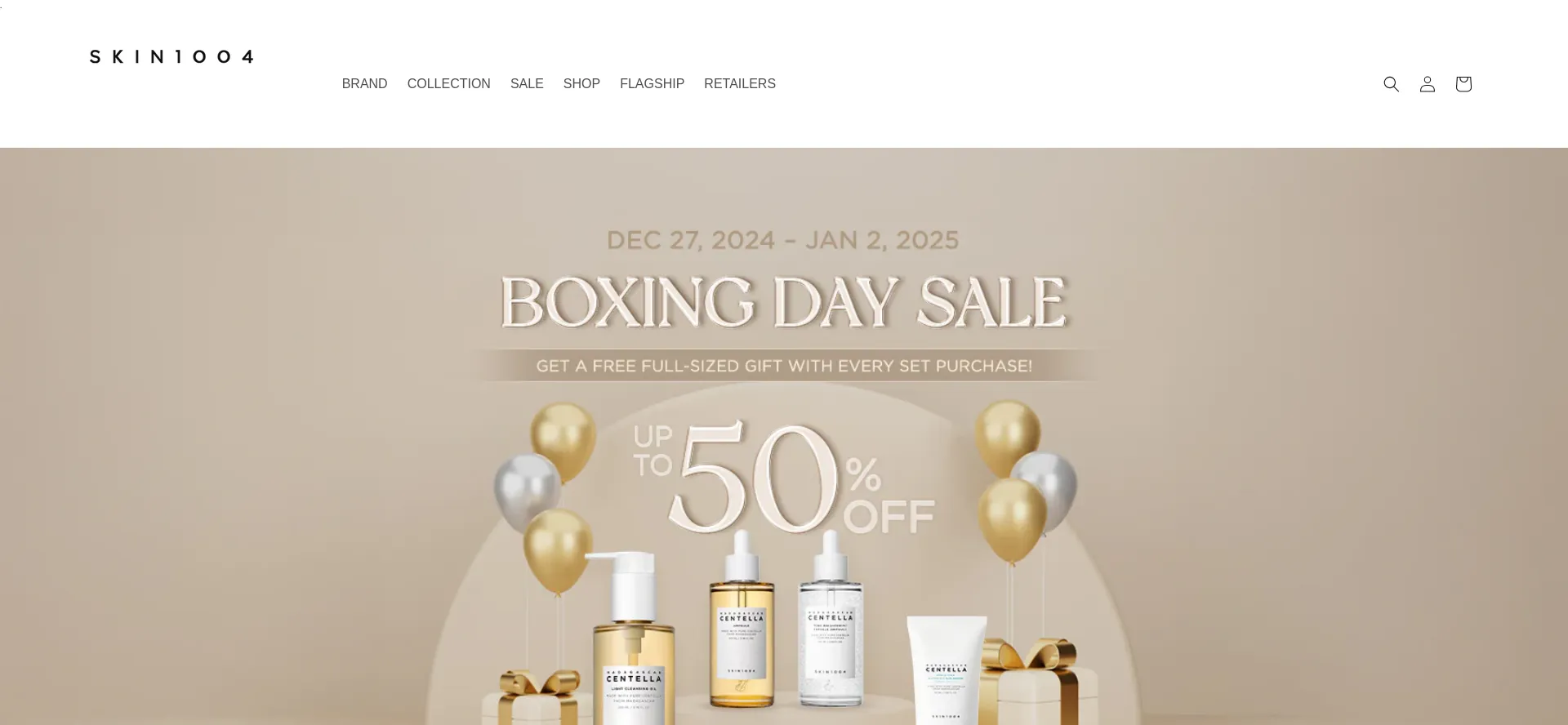 Website screenshot of Skin1004.com