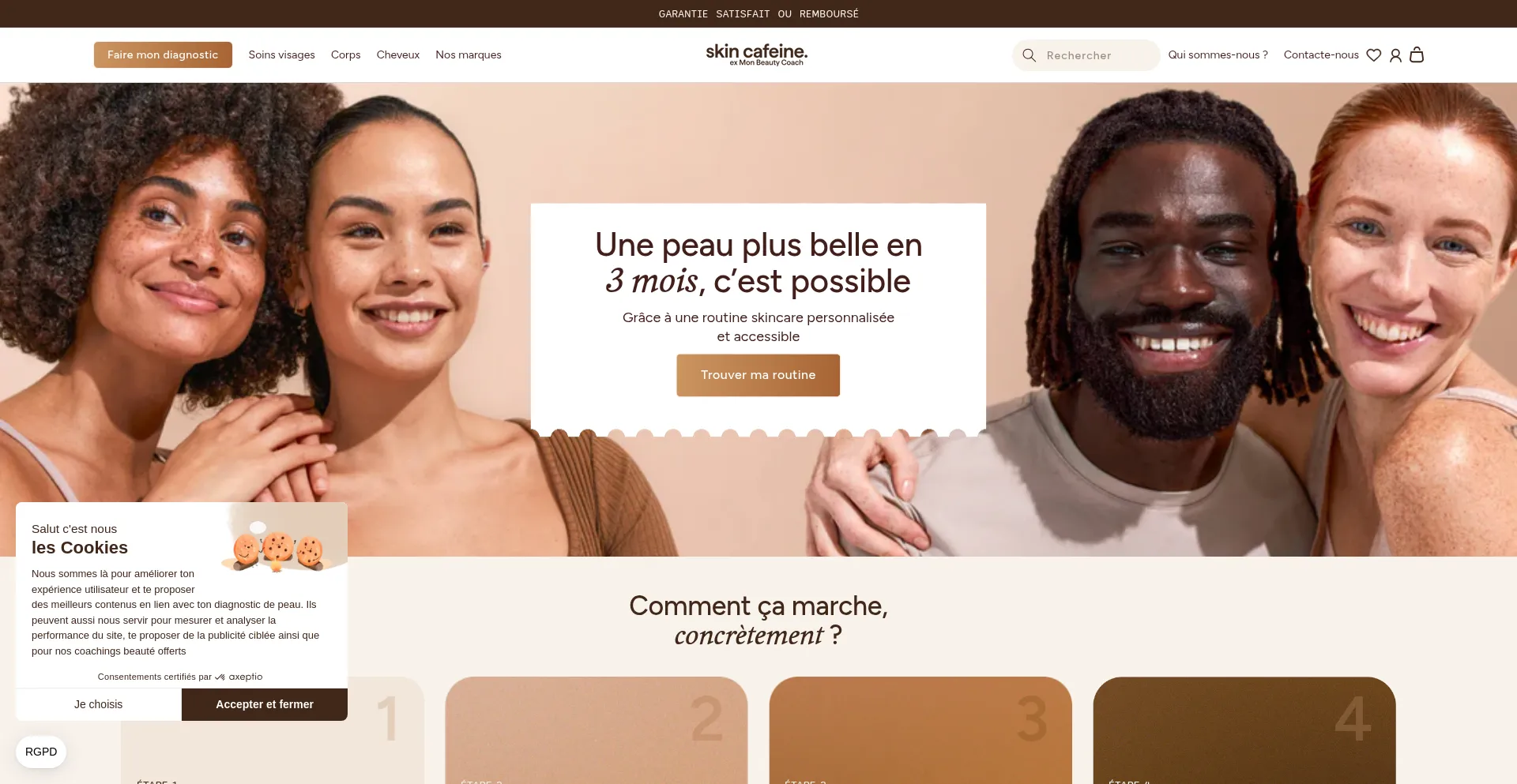 Website screenshot of Skincafeine.com
