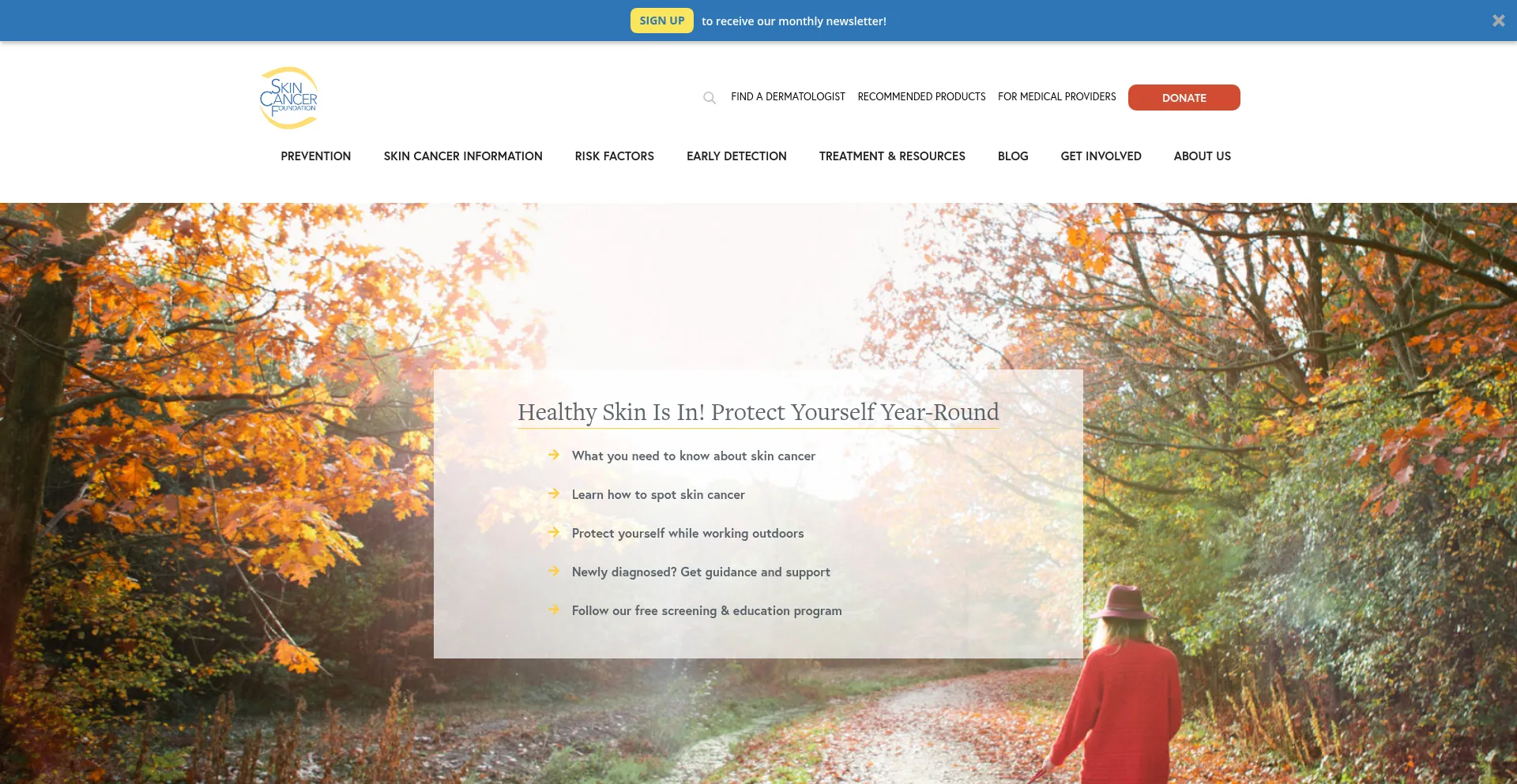 Skincancer.org Screenshot