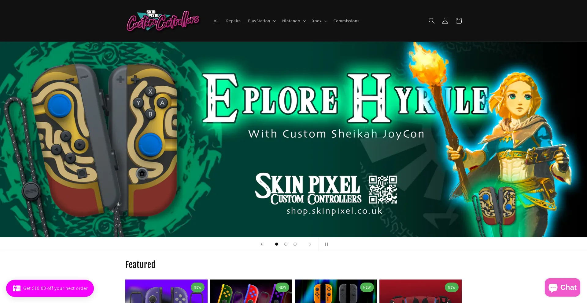 Website screenshot of Skinpixel.co.uk