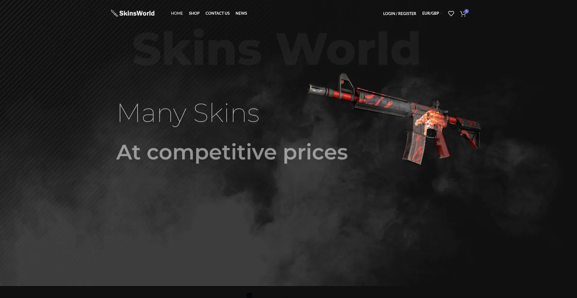 Website screenshot of Skinsworld.store