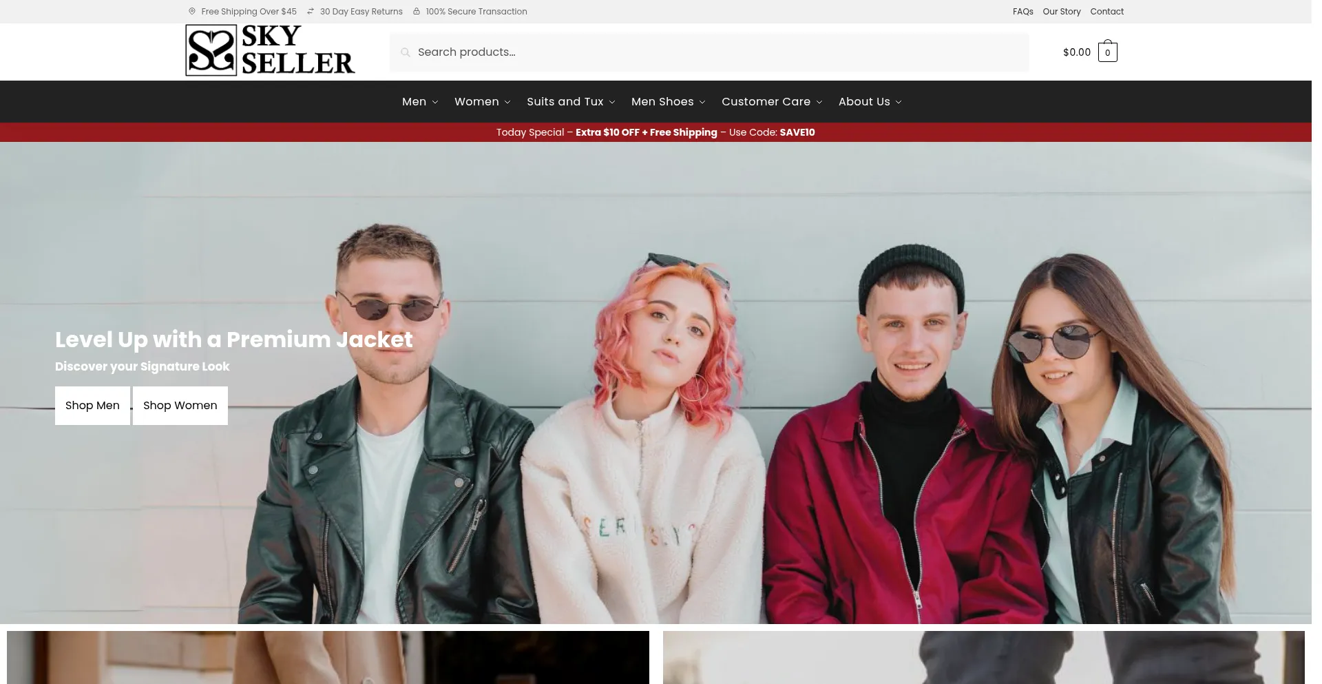 Website screenshot of Sky-seller.com
