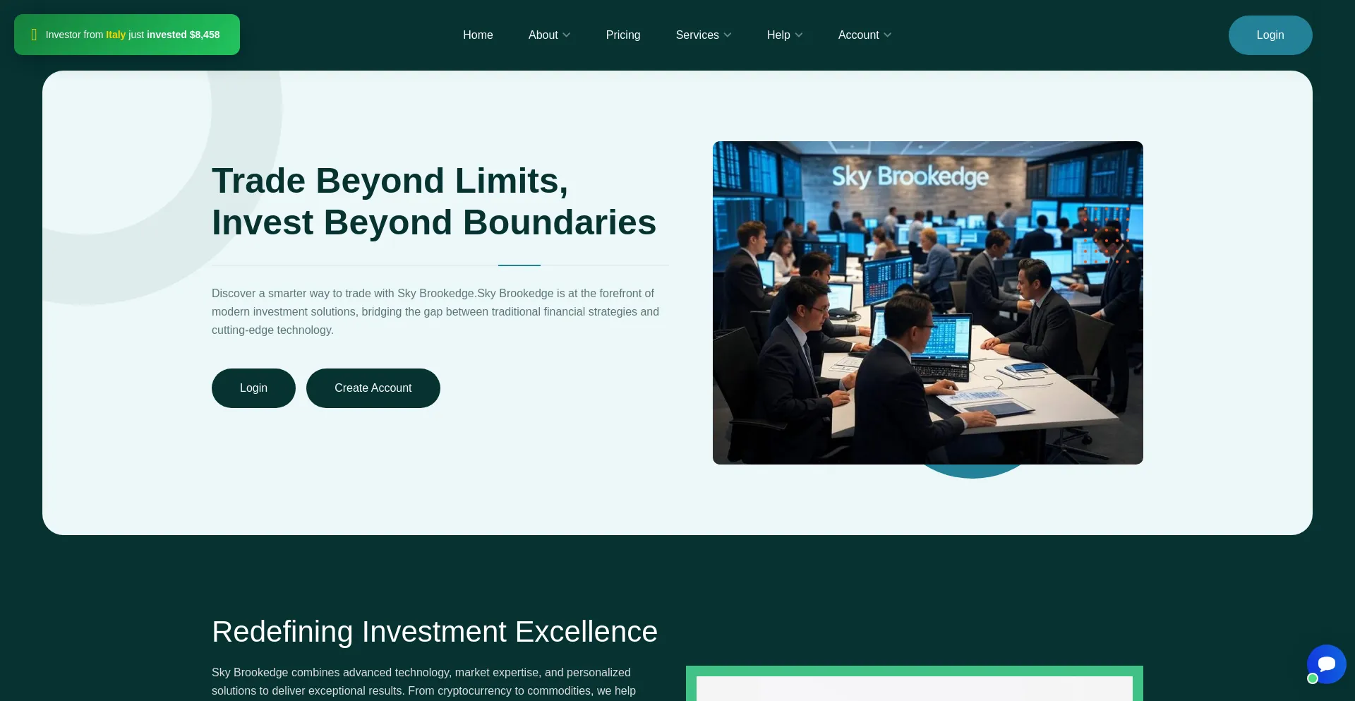 Website screenshot of Skybrookedge.com