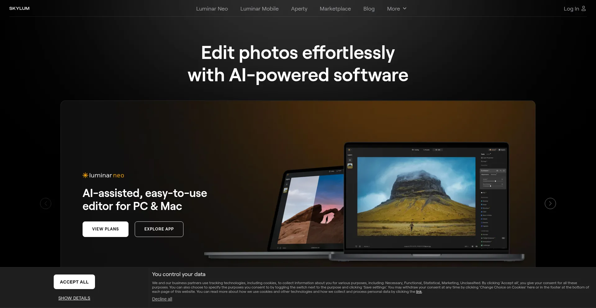 Skylum.com Screenshot