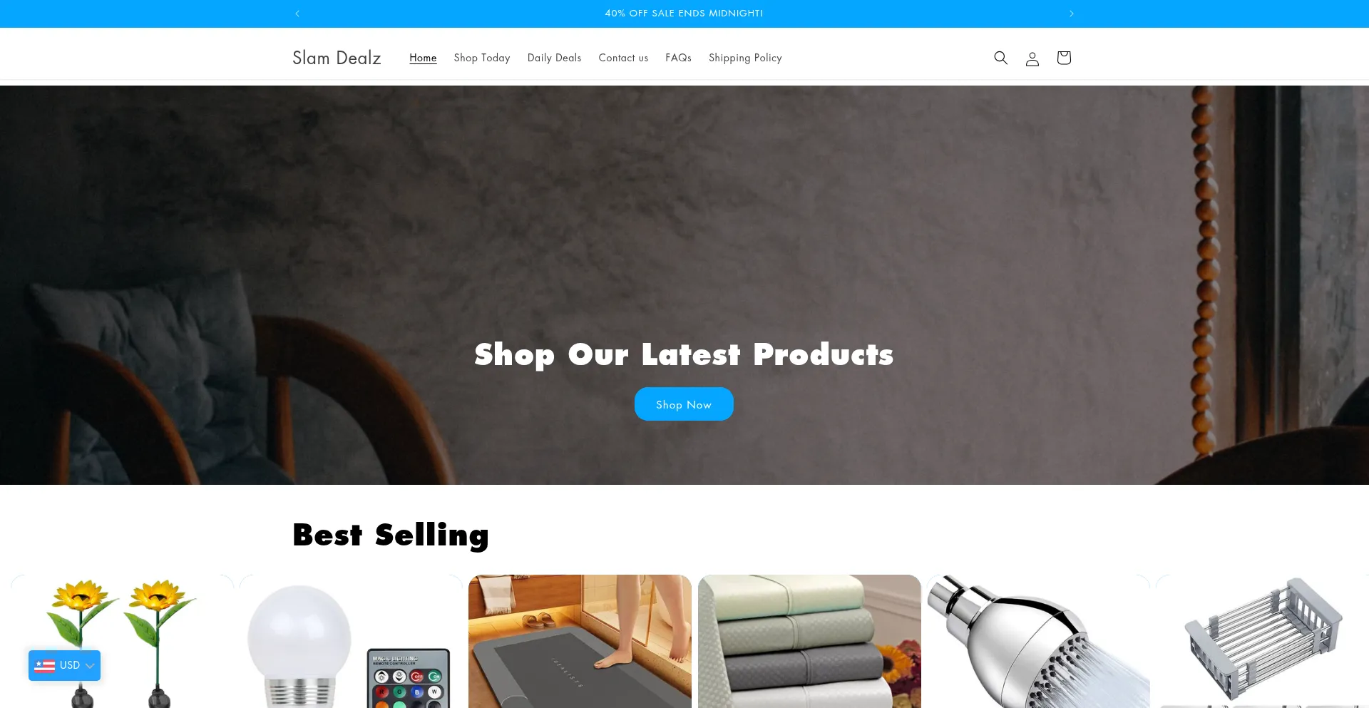 Website screenshot of Slamdealz.com