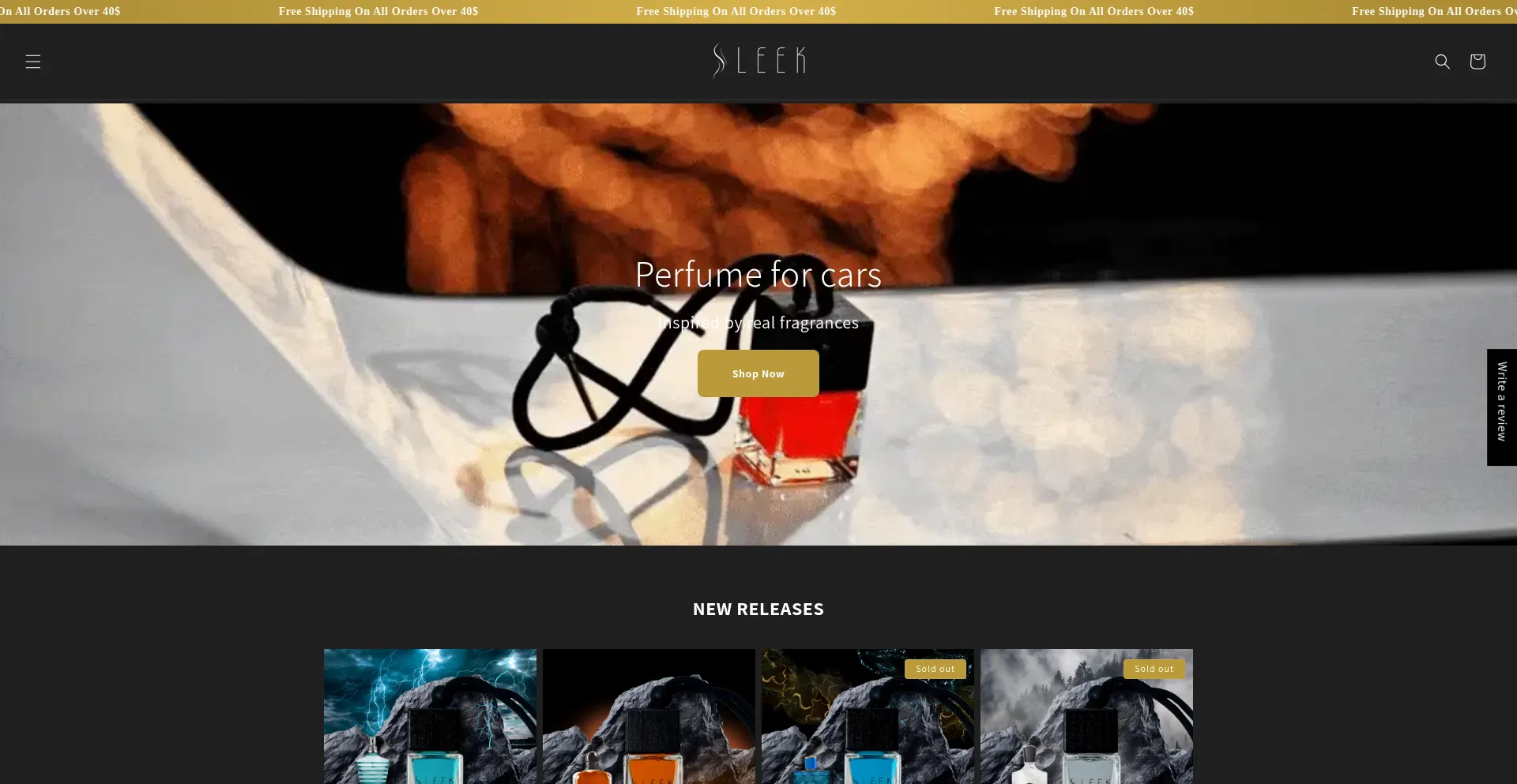 Website screenshot of Sleekscents.ca