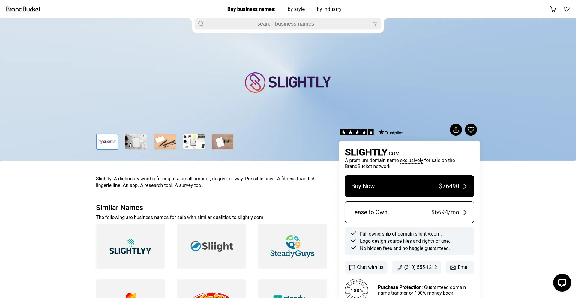 Website screenshot of Slightly.com
