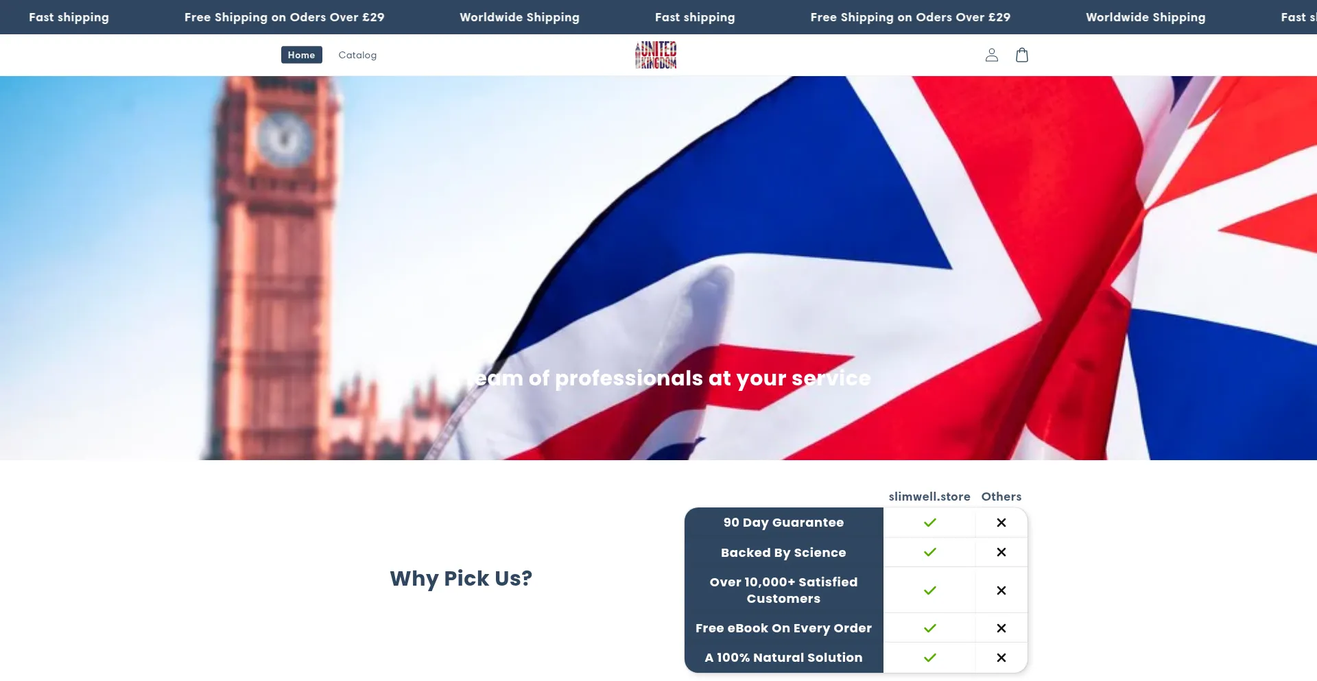 Website screenshot of Slimwell.store