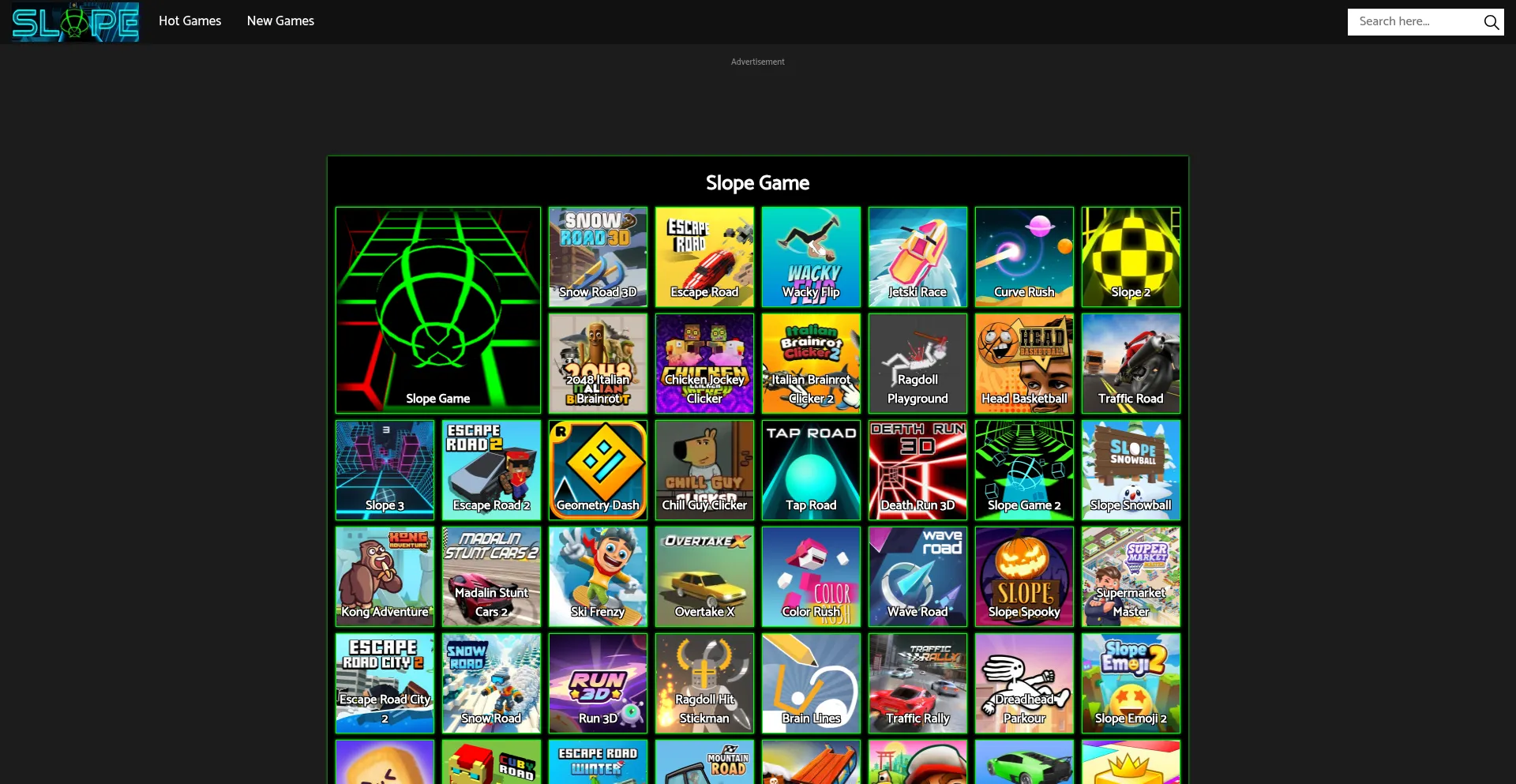 Website screenshot of Slopeonline.online