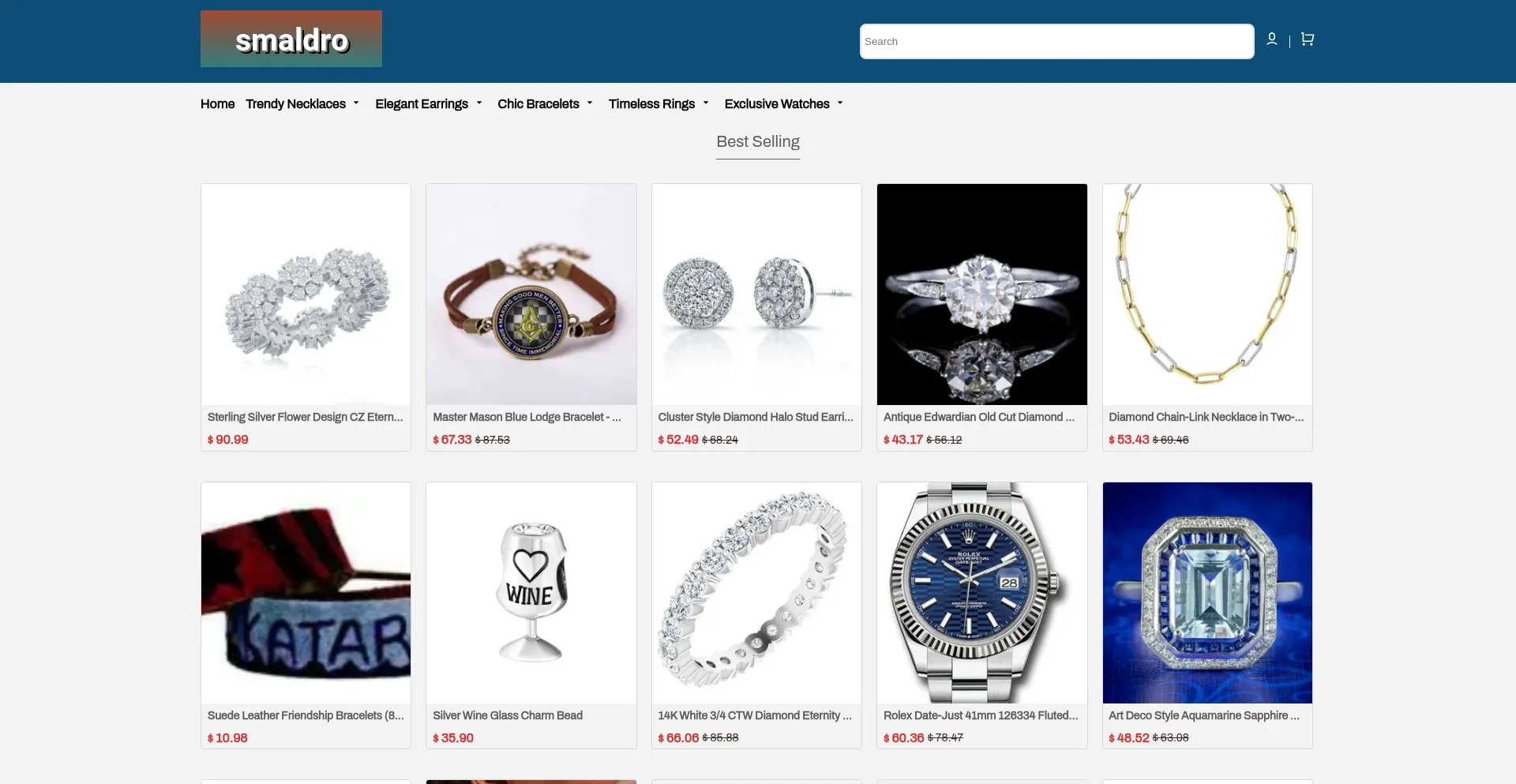Website screenshot of Smaldro.shop