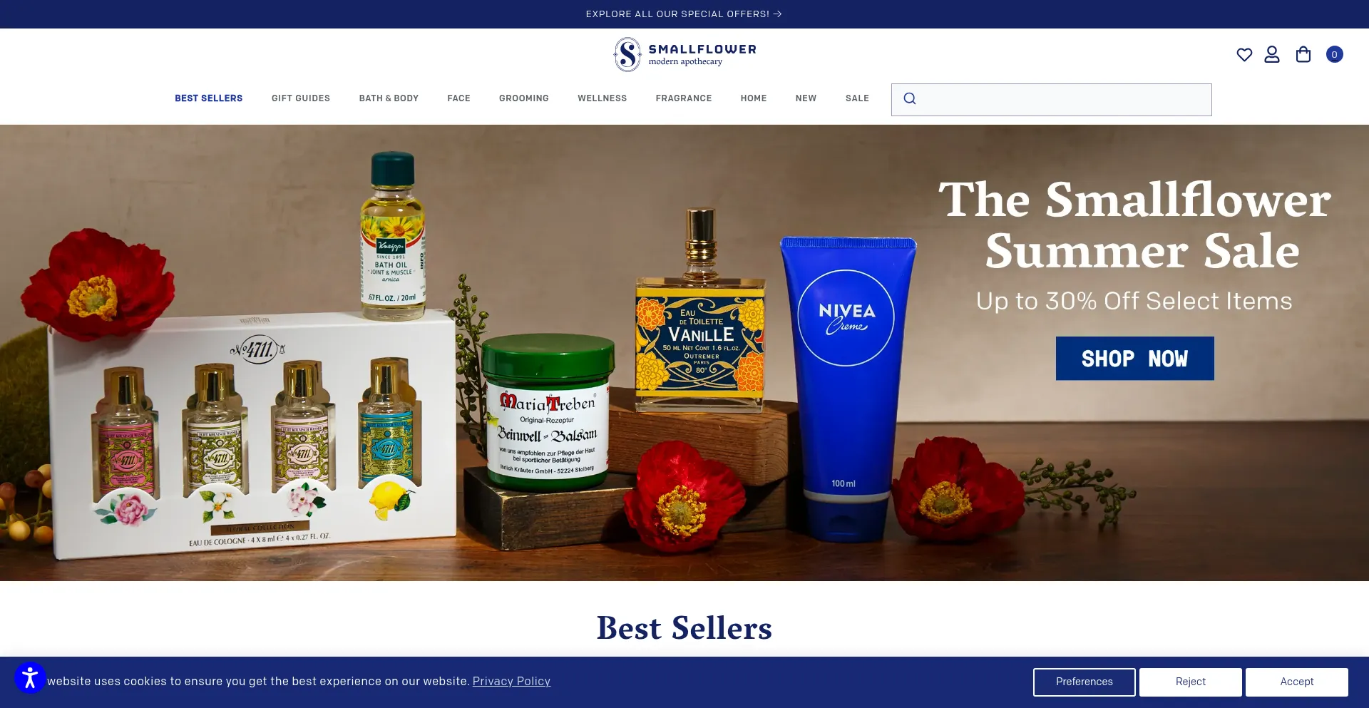 Website screenshot of Smallflower.com