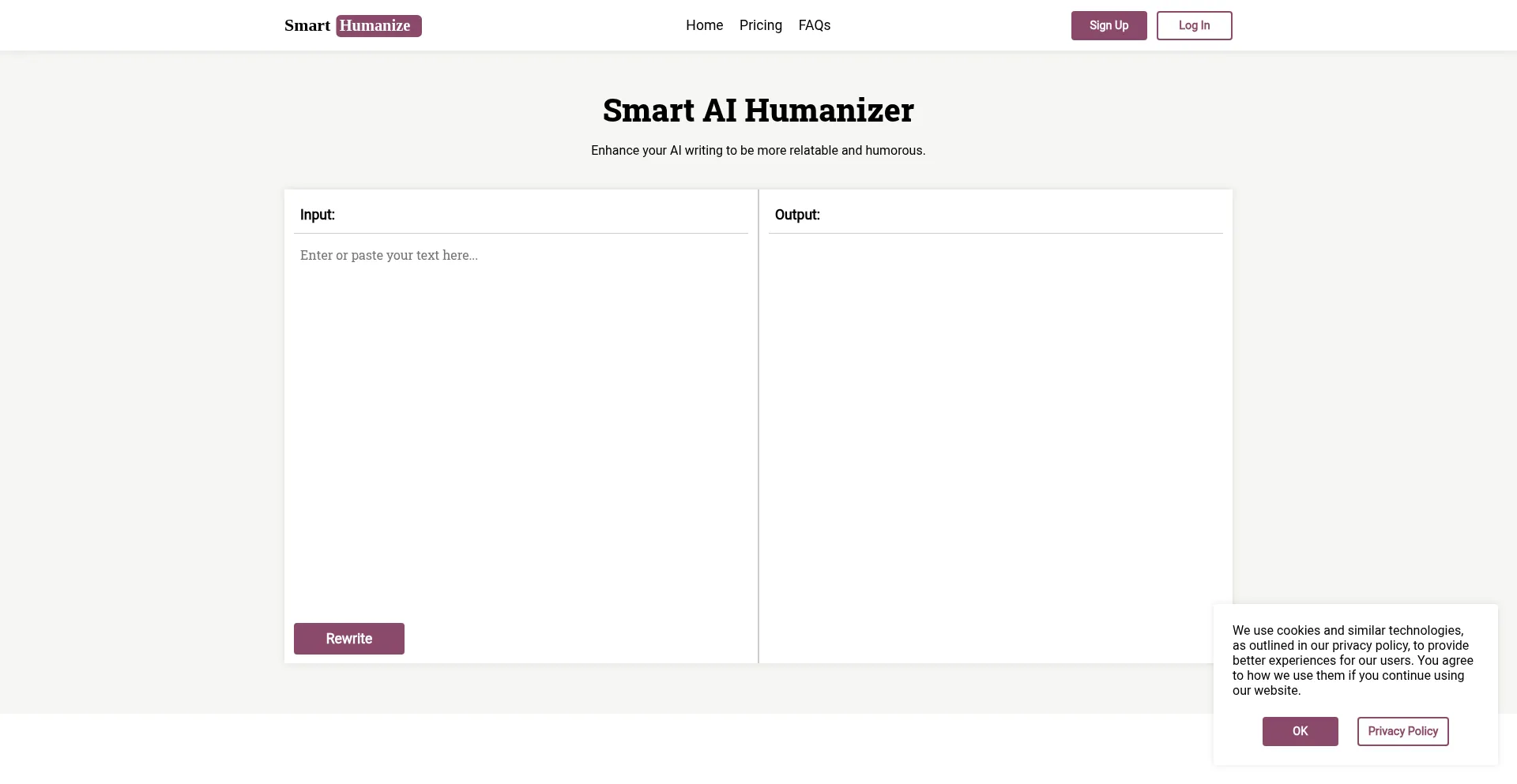Website screenshot of Smarthumanize.com