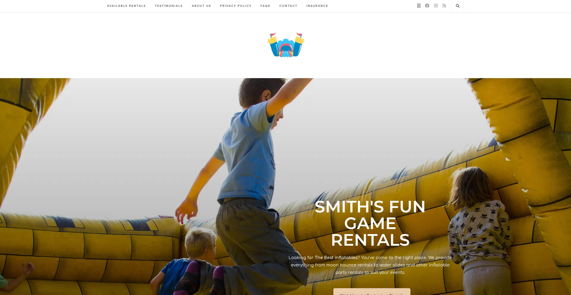 Website screenshot of Smithsfungamerentals.com