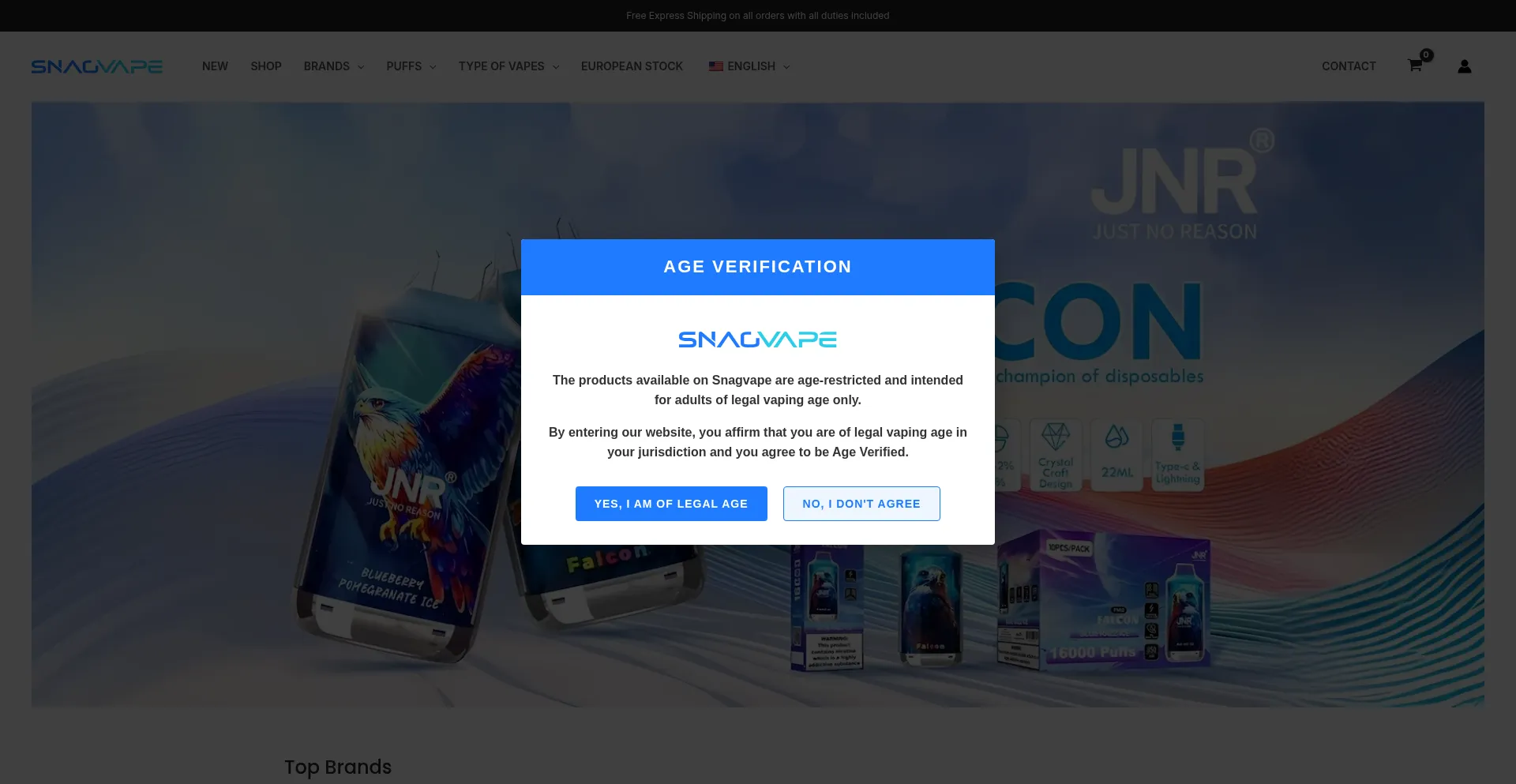 Snagvape.com Screenshot