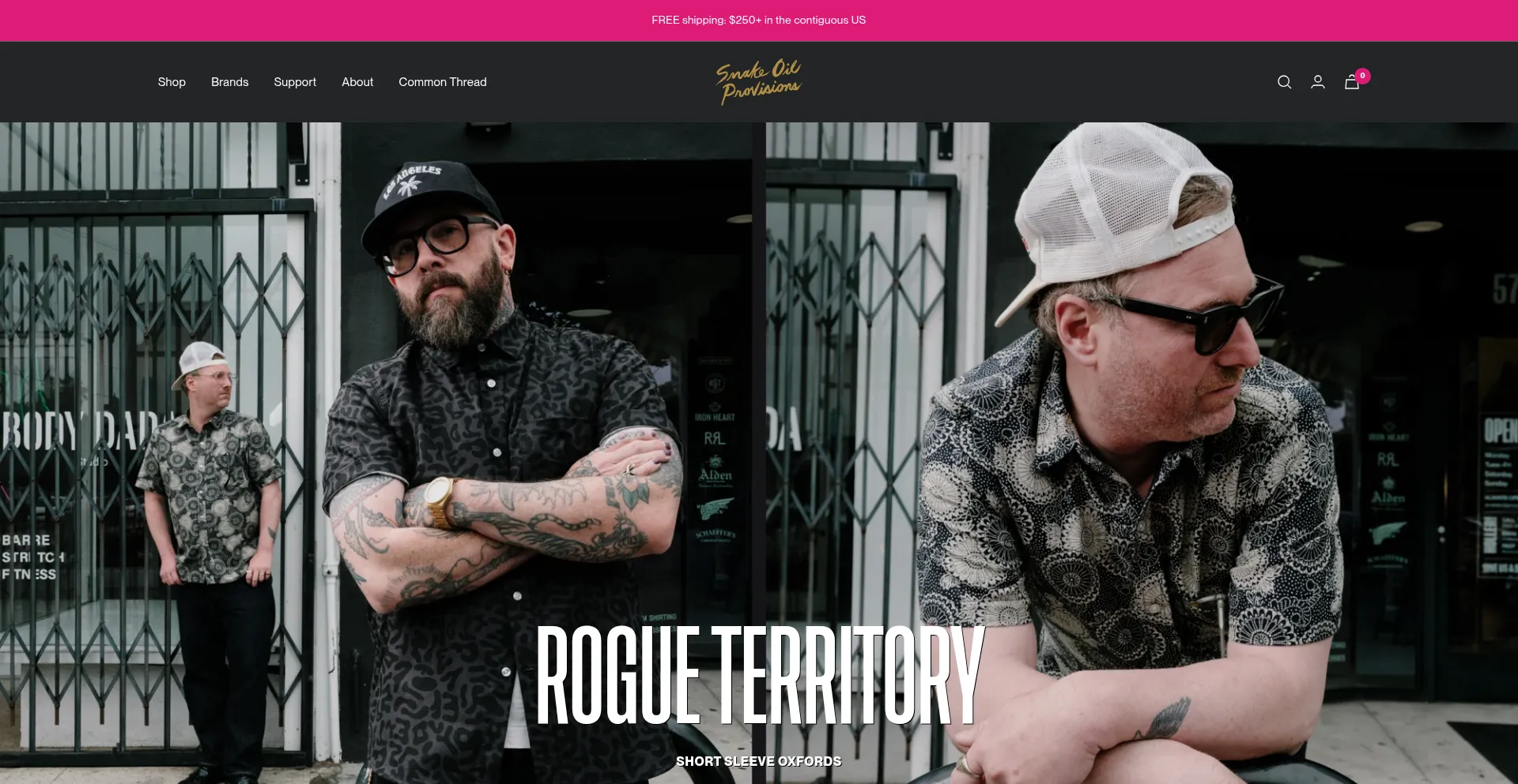 Website screenshot of Snakeoilprovisions.com