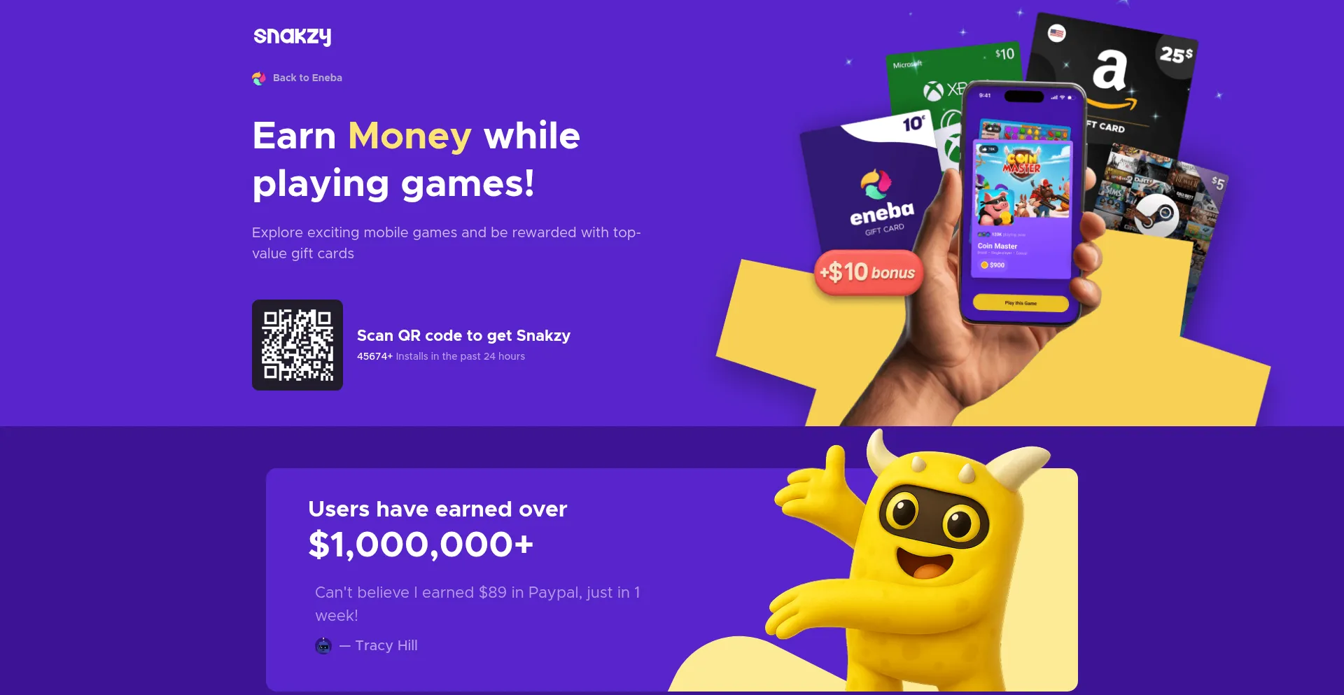 Website screenshot of Snakzy.com