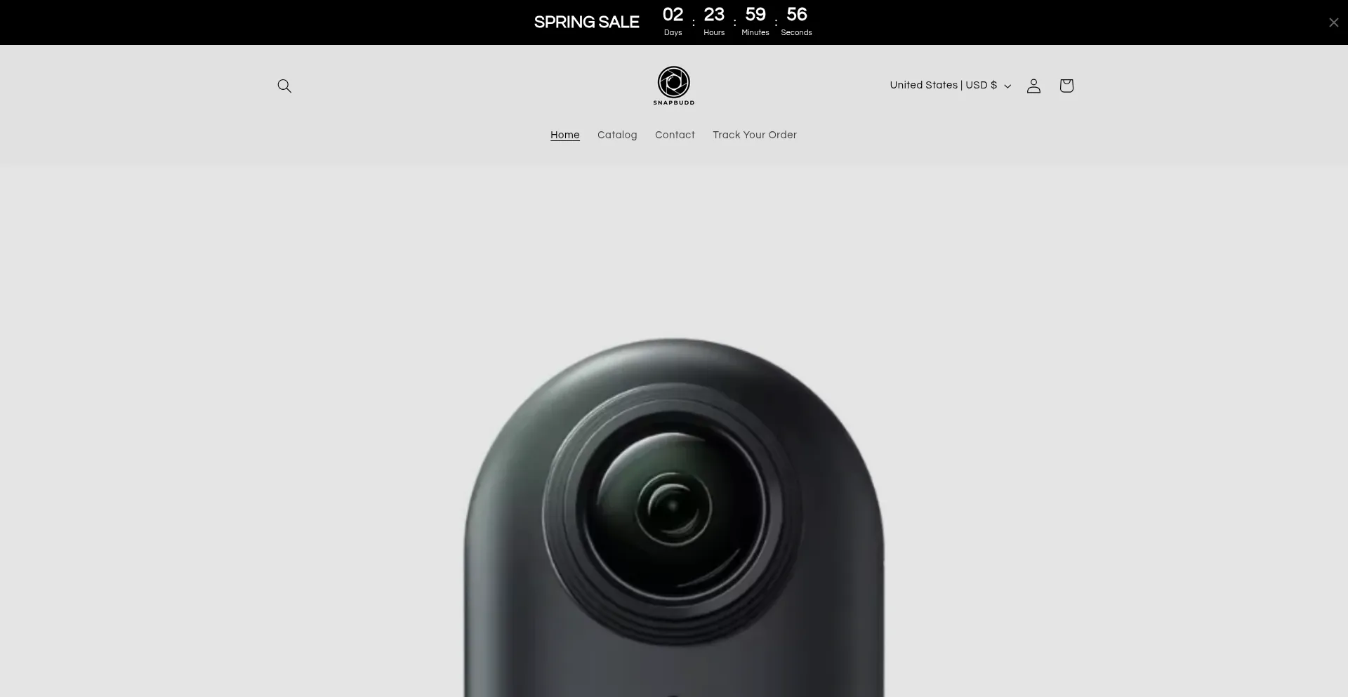 Website screenshot of Snapbudd.com