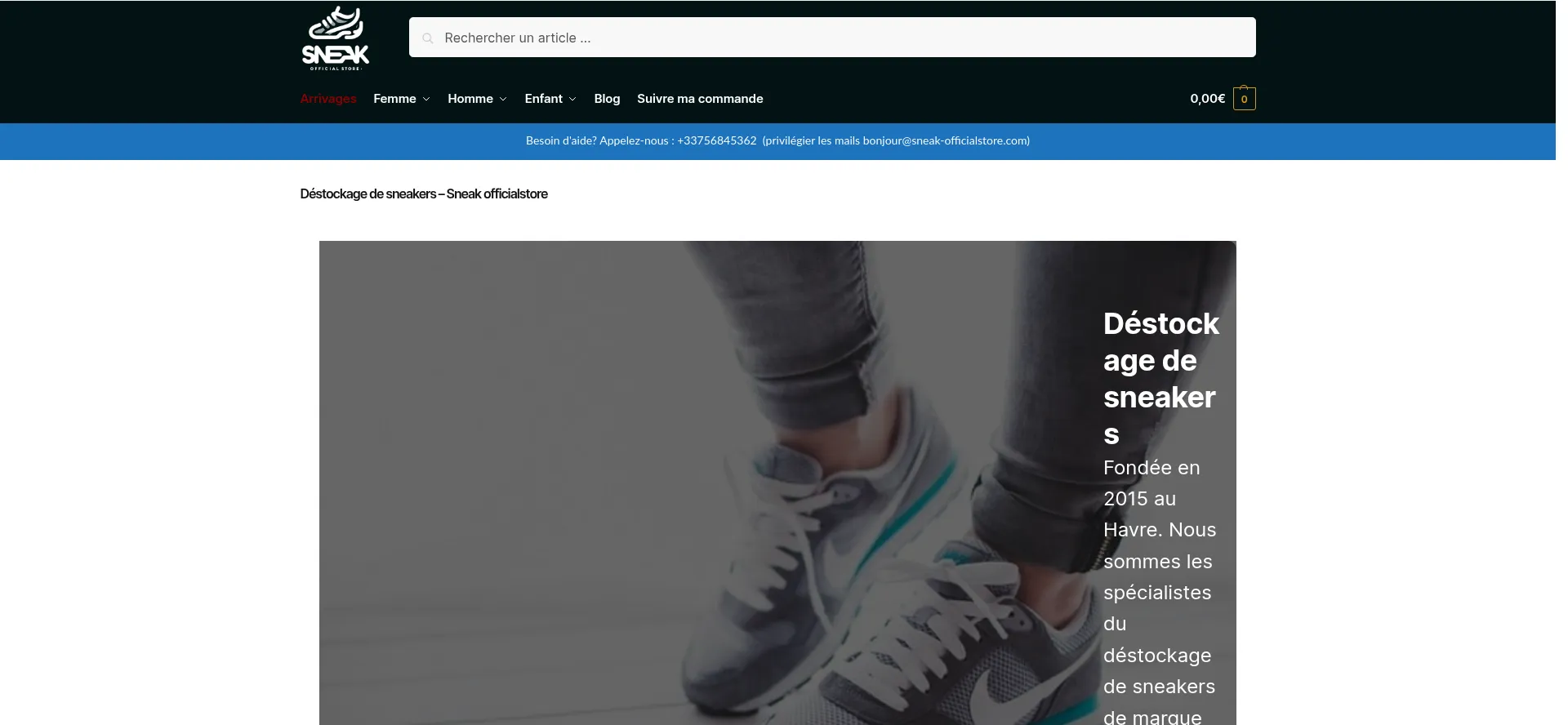 Website screenshot of Sneak-officialstore.com