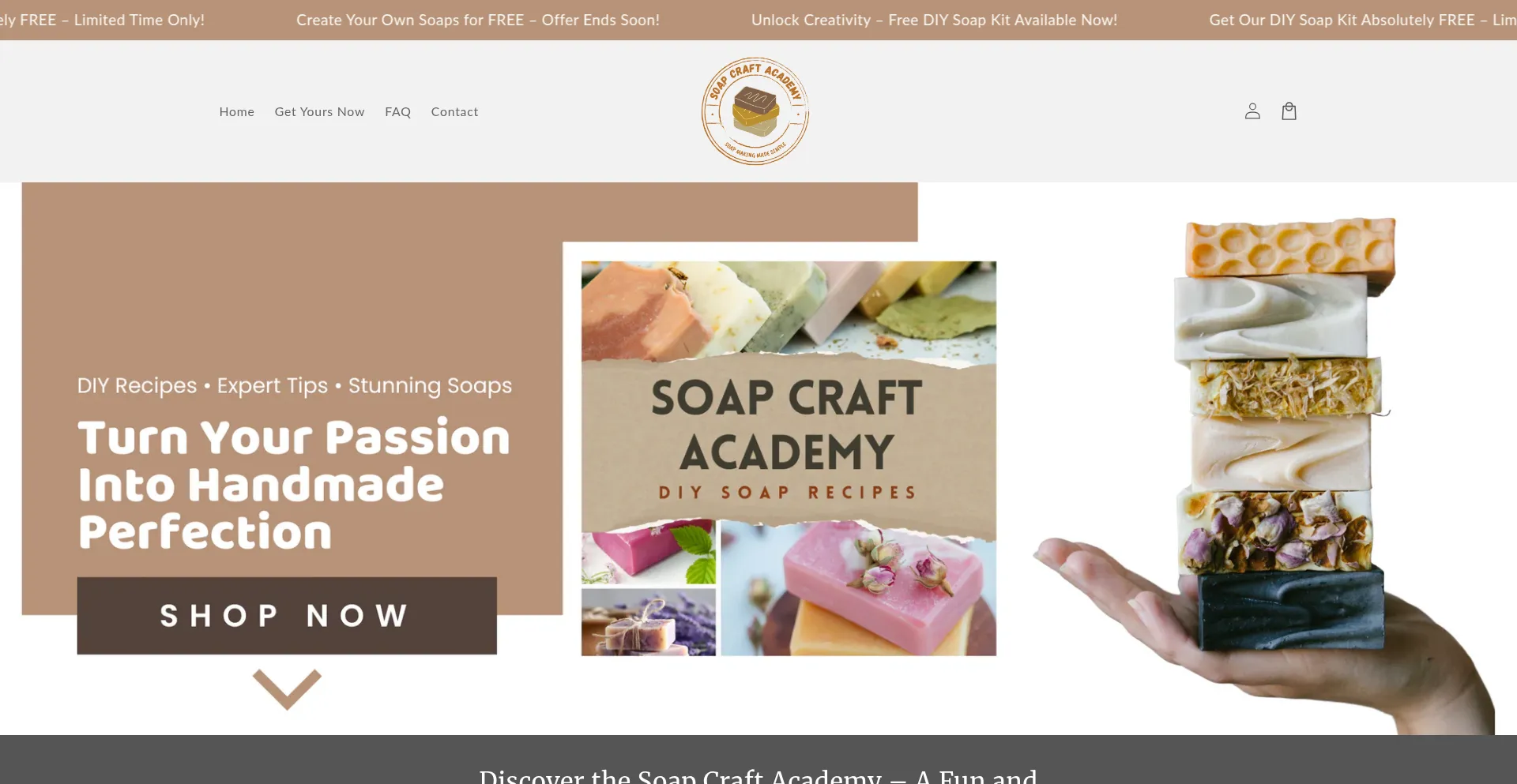 Website screenshot of Soapcraftacademy.store