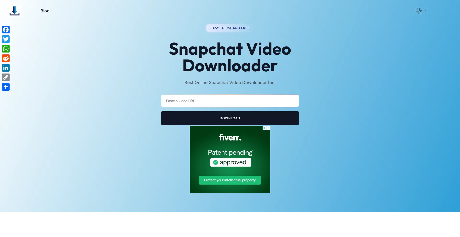 Website screenshot of Socialmediavideodownloader.com